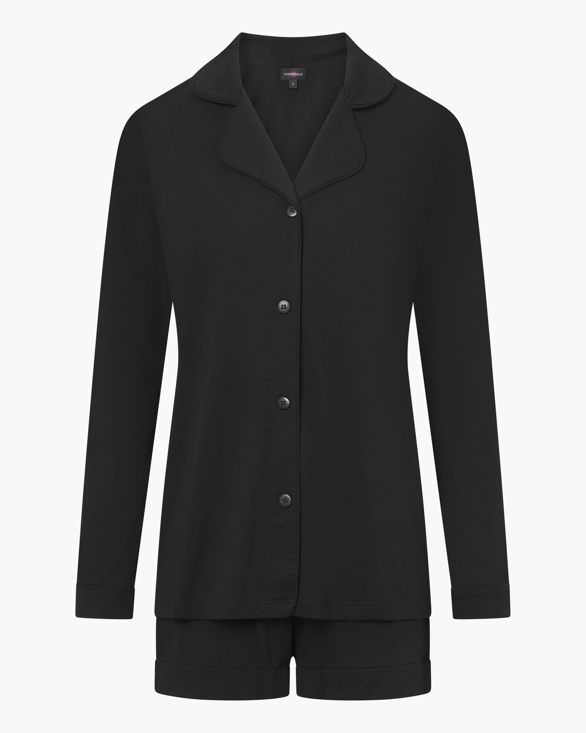 Nero Set - Bella Pigiama Con Top A Maniche Lunghe E Boxer