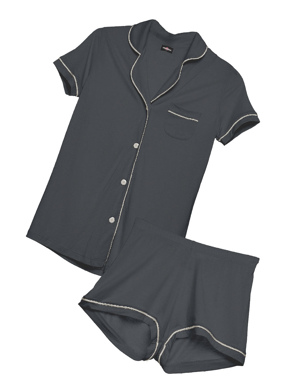 Grau Set - Bella Pyjama Mit Kurzärmligem Oberteil Und Shorts
