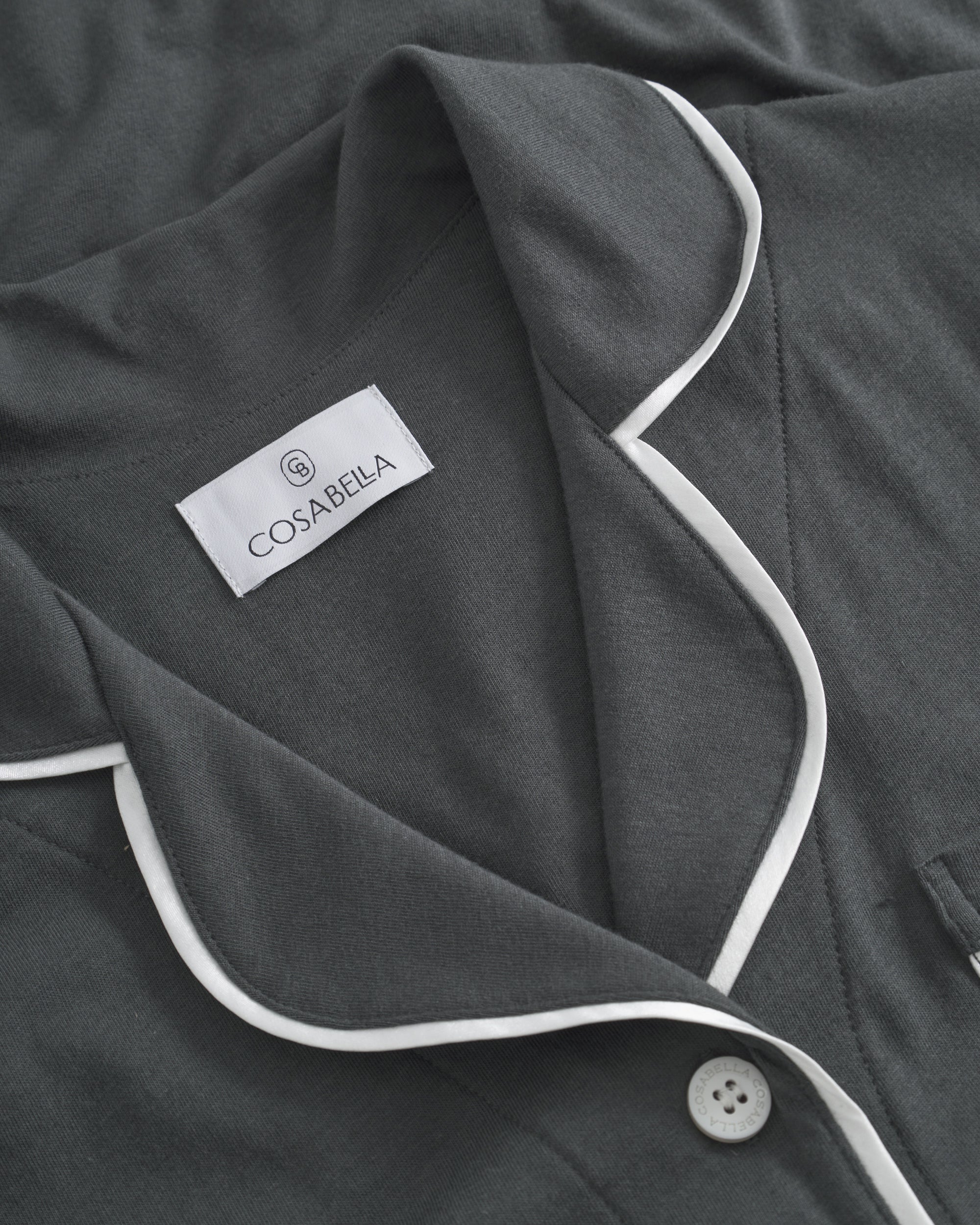 Grau Set - Bella Kurzärmeliges Top & Boxer Pyjama-Set