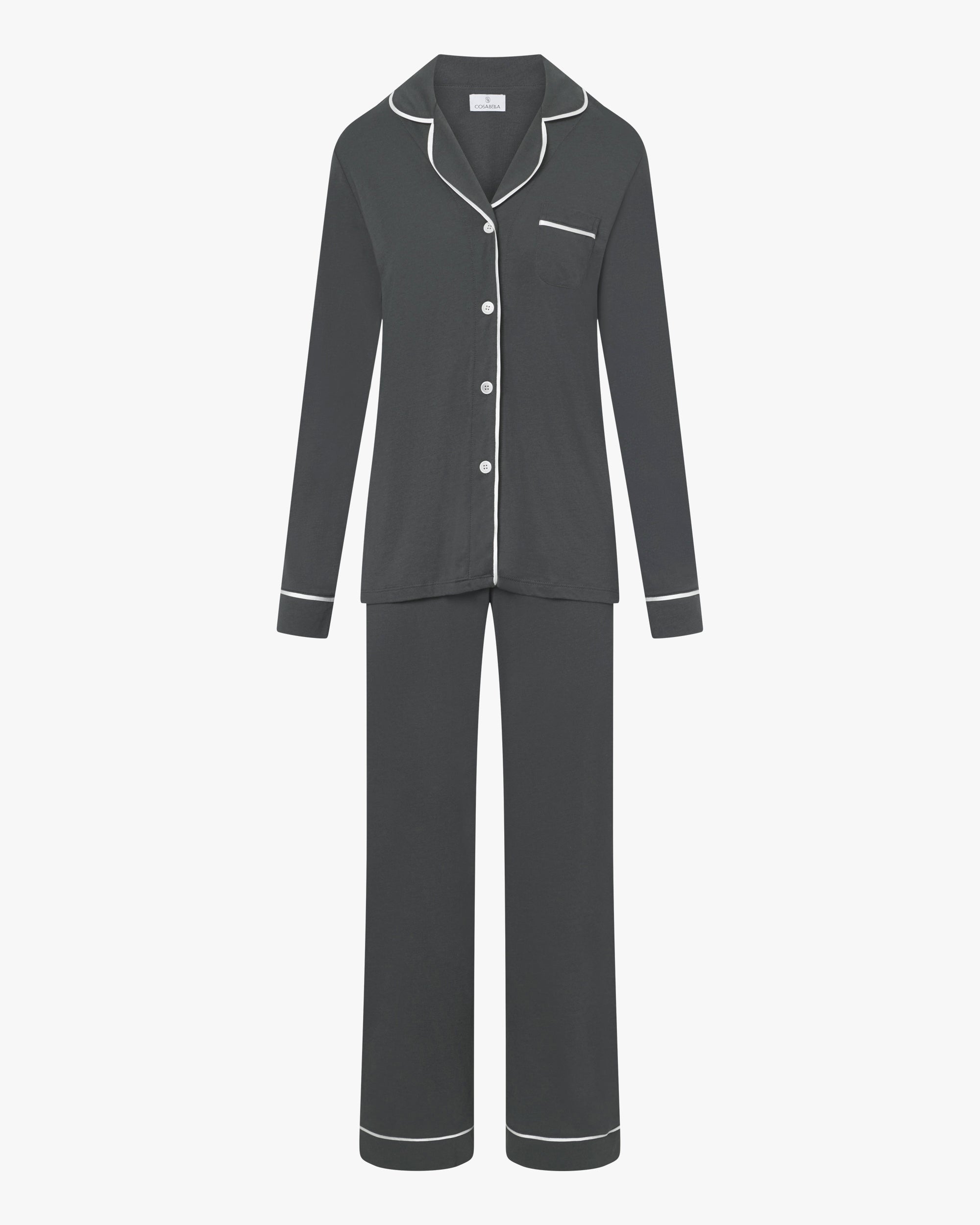 Grigio Set - Bella Pigiama Con Top A Maniche Lunghe E Pantaloni