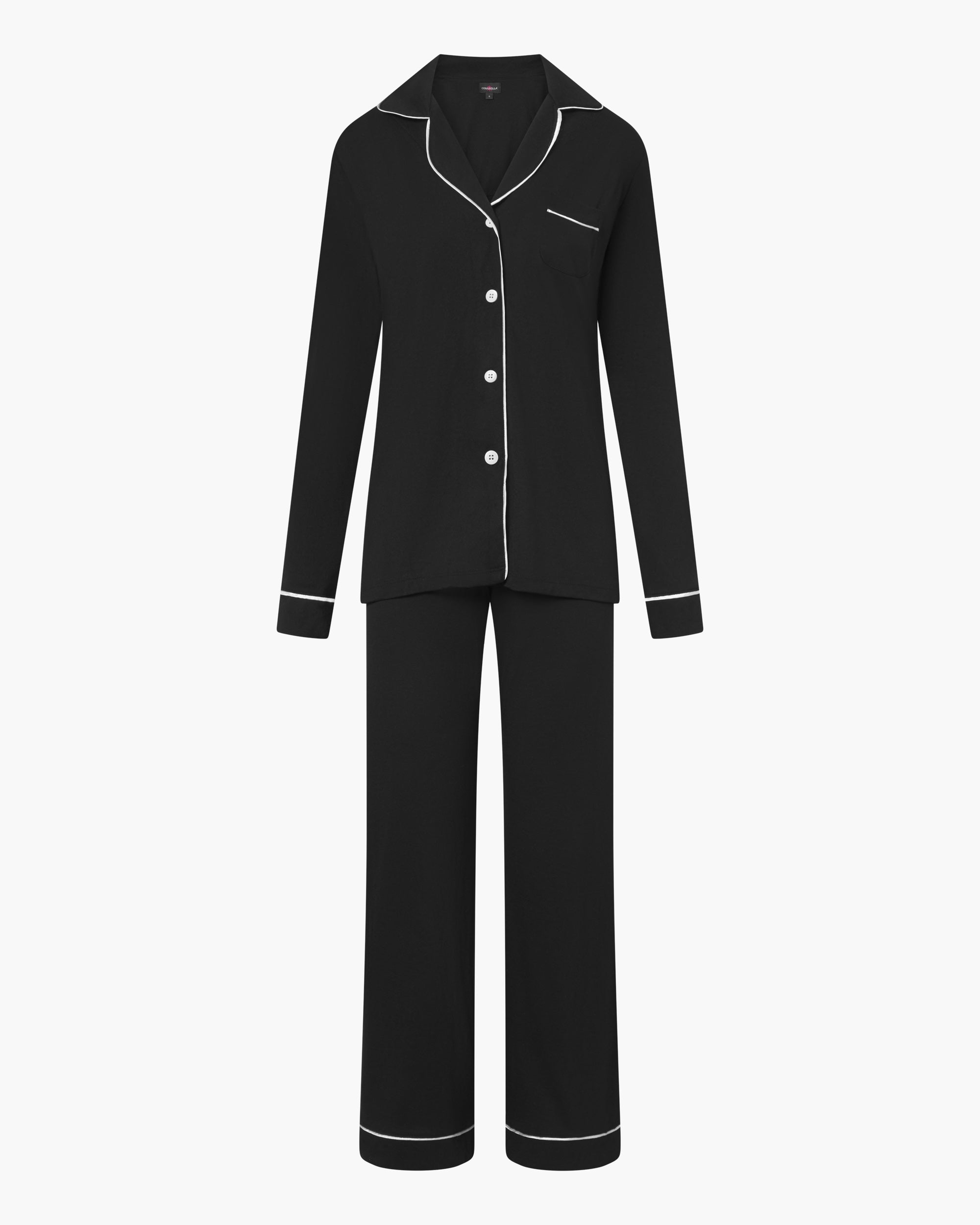 Negro Conjuntos - Bella Conjunto De Pijama Con Camisa De Manga Larga Y Pantalones