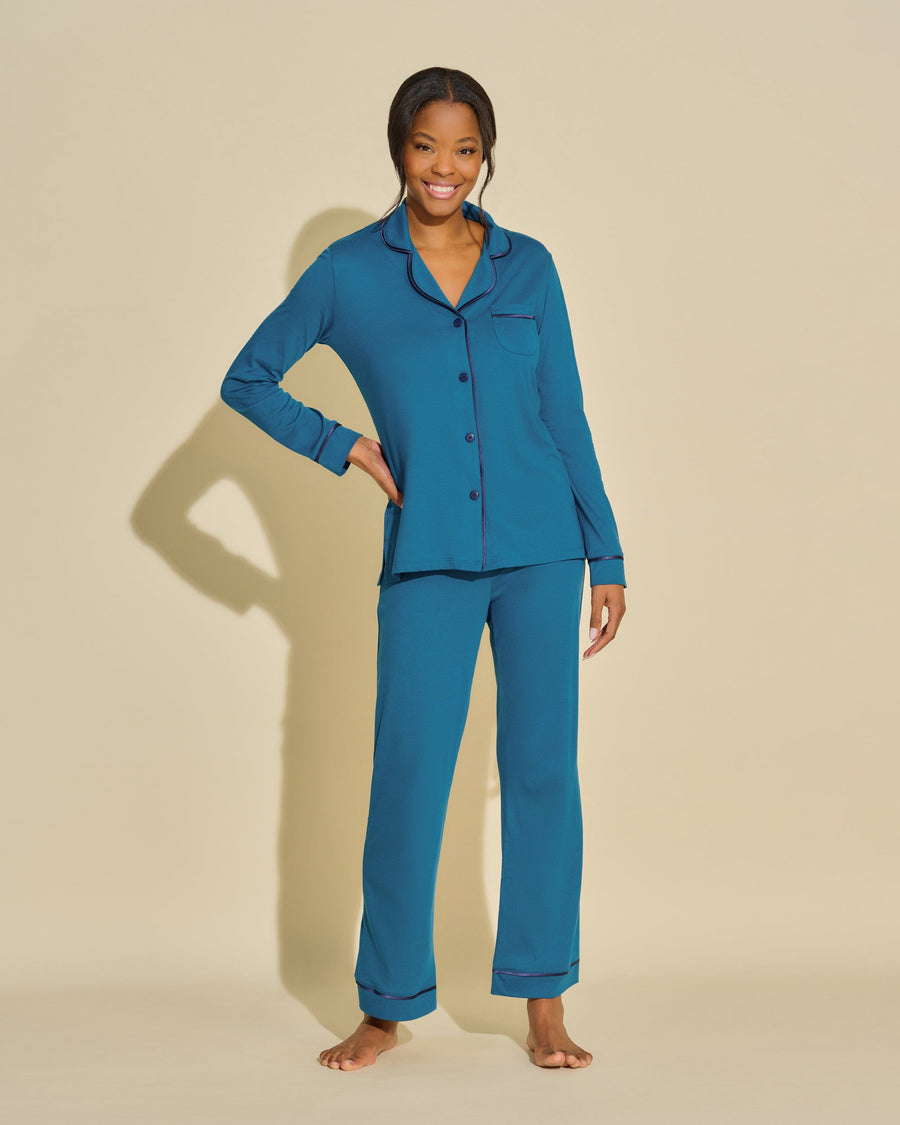 Bleue Ensemble - Bella Ensemble Pyjama Haut À Manches Longues Et Pantalon