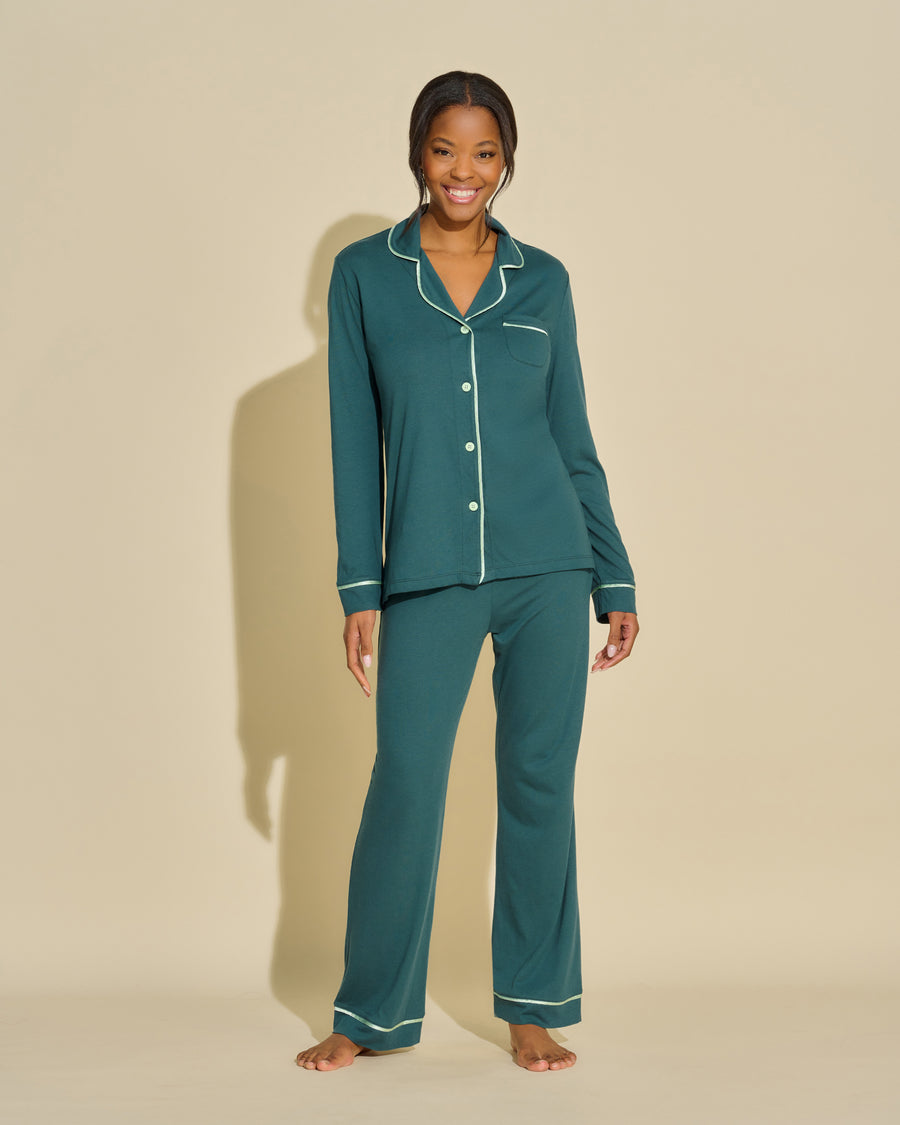 Green Set - Bella Long Sleeve Top & Pant Pajama Set