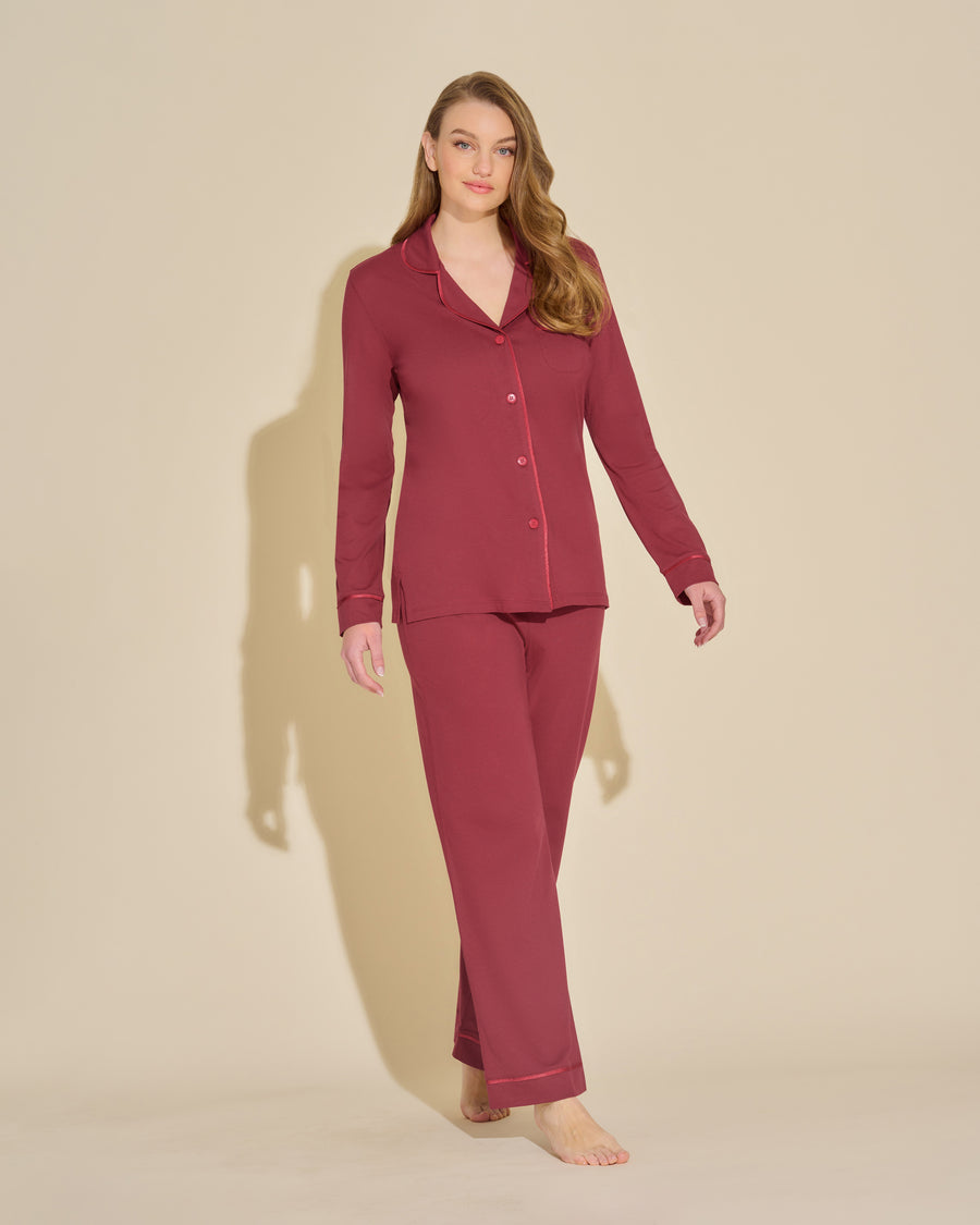 Rossa Set - Bella Pigiama Con Top A Maniche Lunghe E Pantaloni