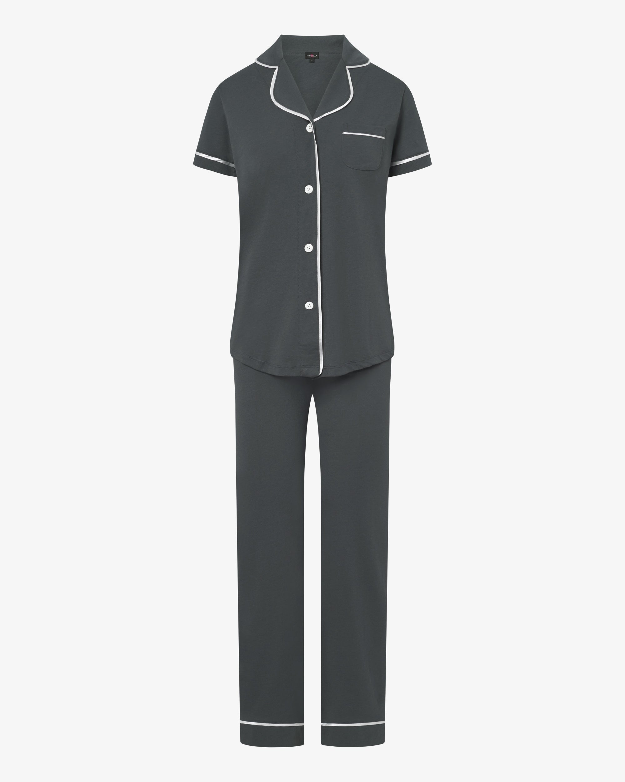 Grigio Set - Bella Pigiama Con Top A Maniche Corte E Pantaloni