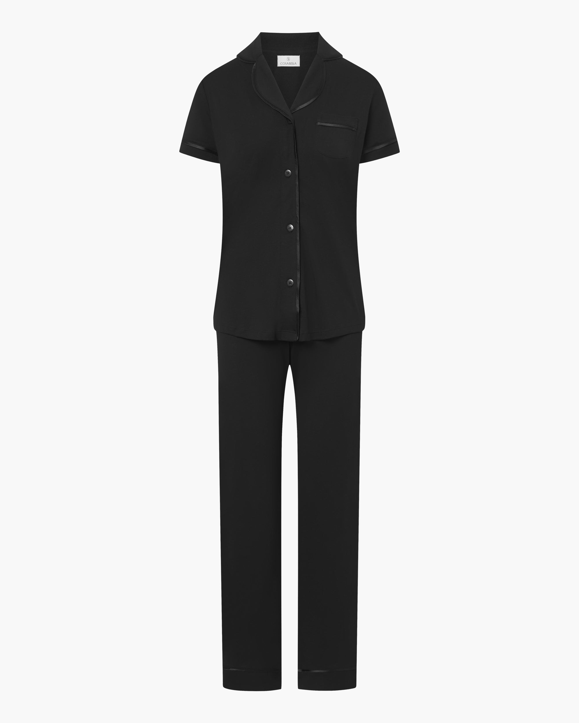 Noir Ensemble - Bella Ensemble Pyjama Haut  À Manches Courtes Et Pantalon