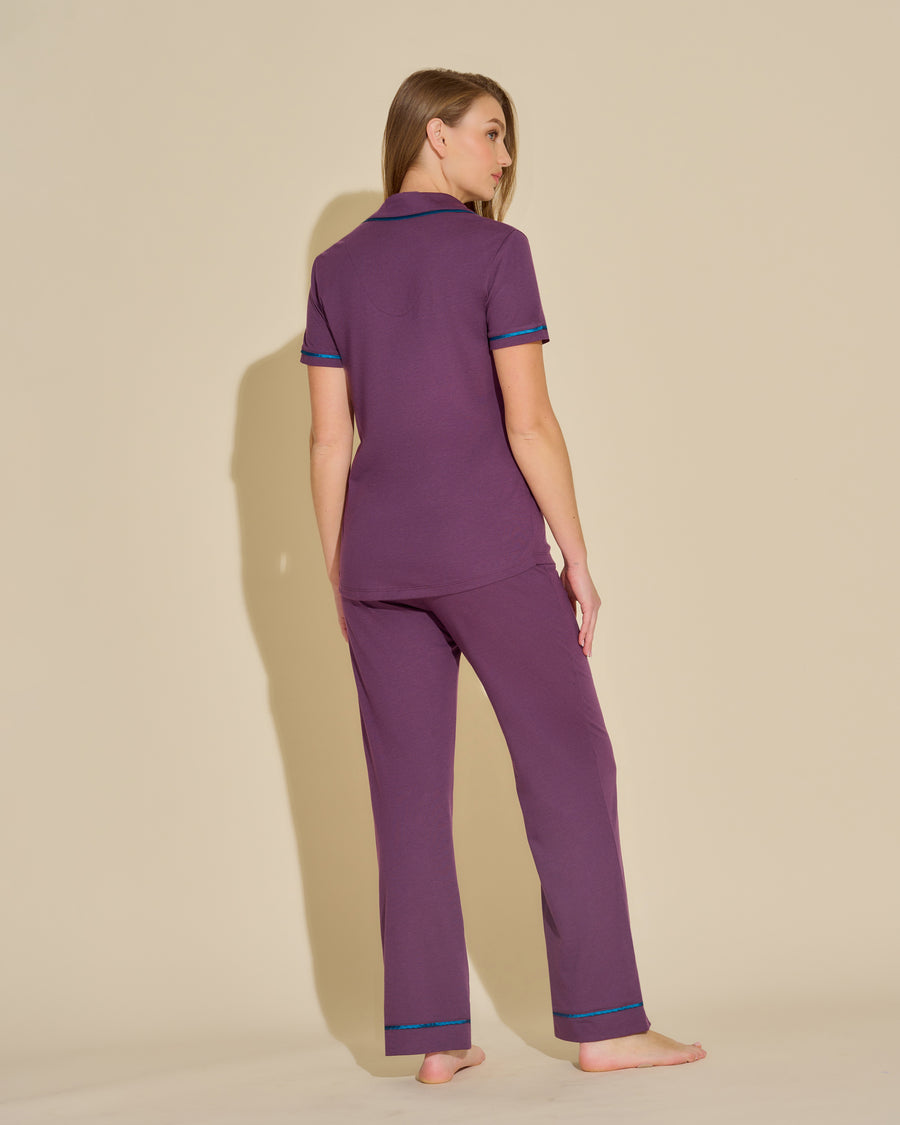 Purple Set - Bella Short Sleeve Top & Pant Pajama Set