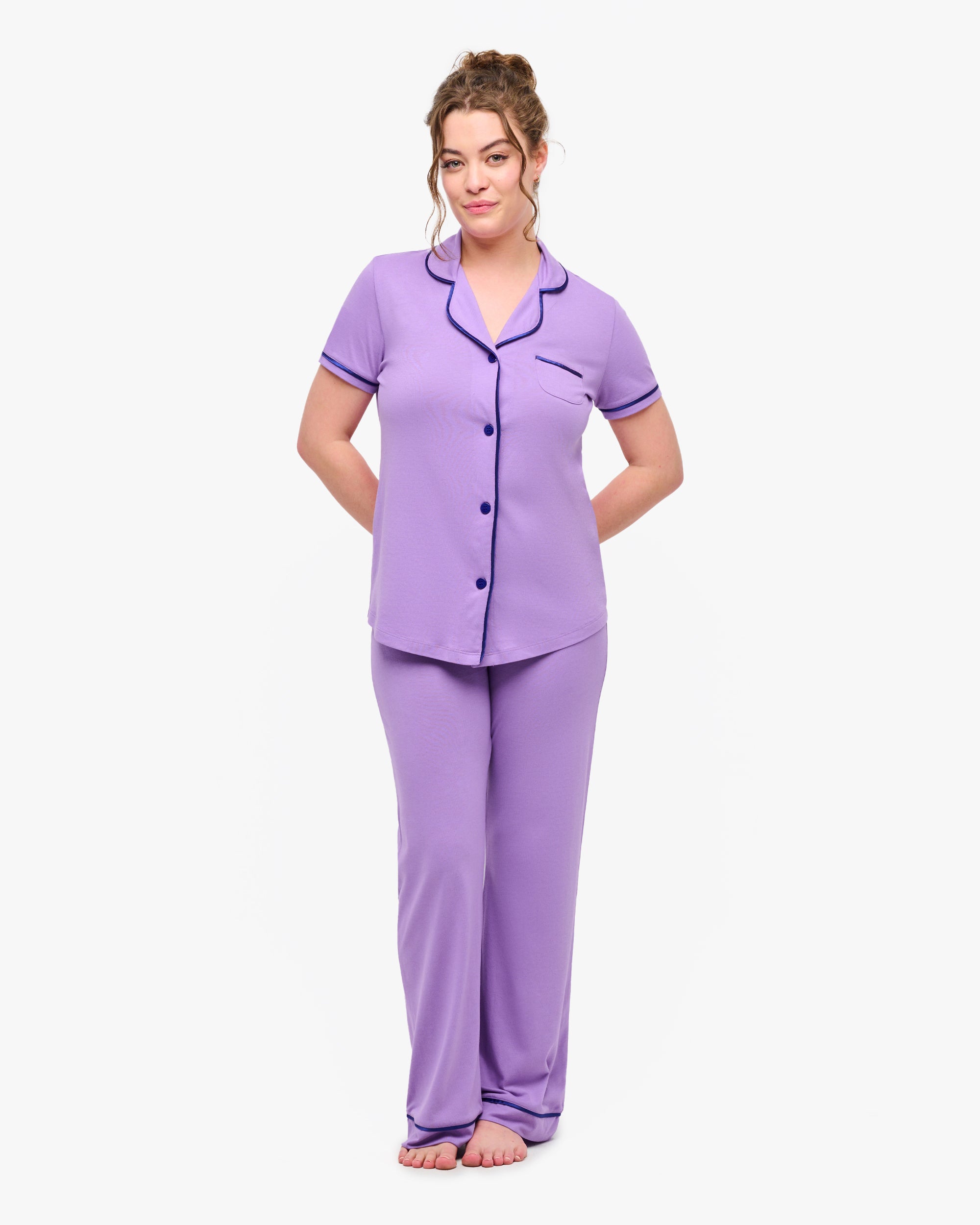 Viola Set - Bella Pigiama Con Top A Maniche Corte E Pantaloni