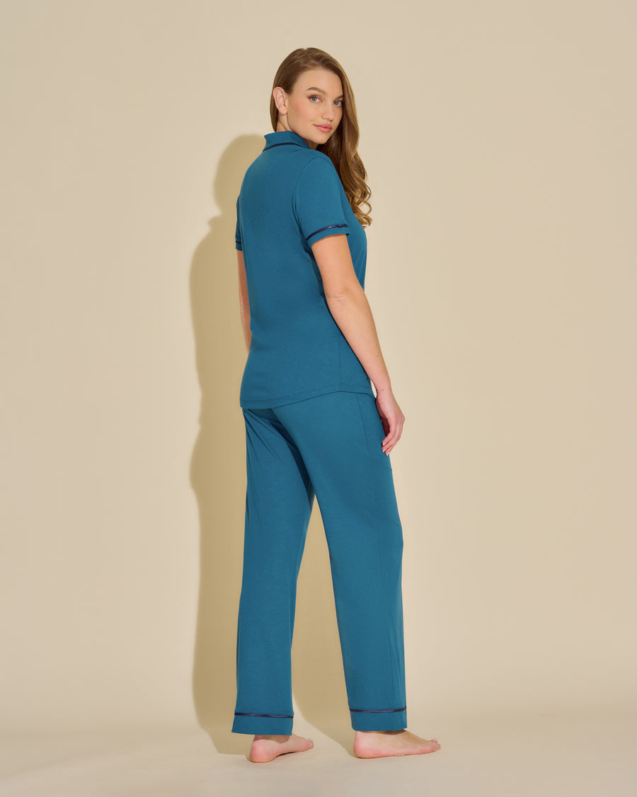 Bleue Ensemble - Bella Ensemble Pyjama Haut  À Manches Courtes Et Pantalon