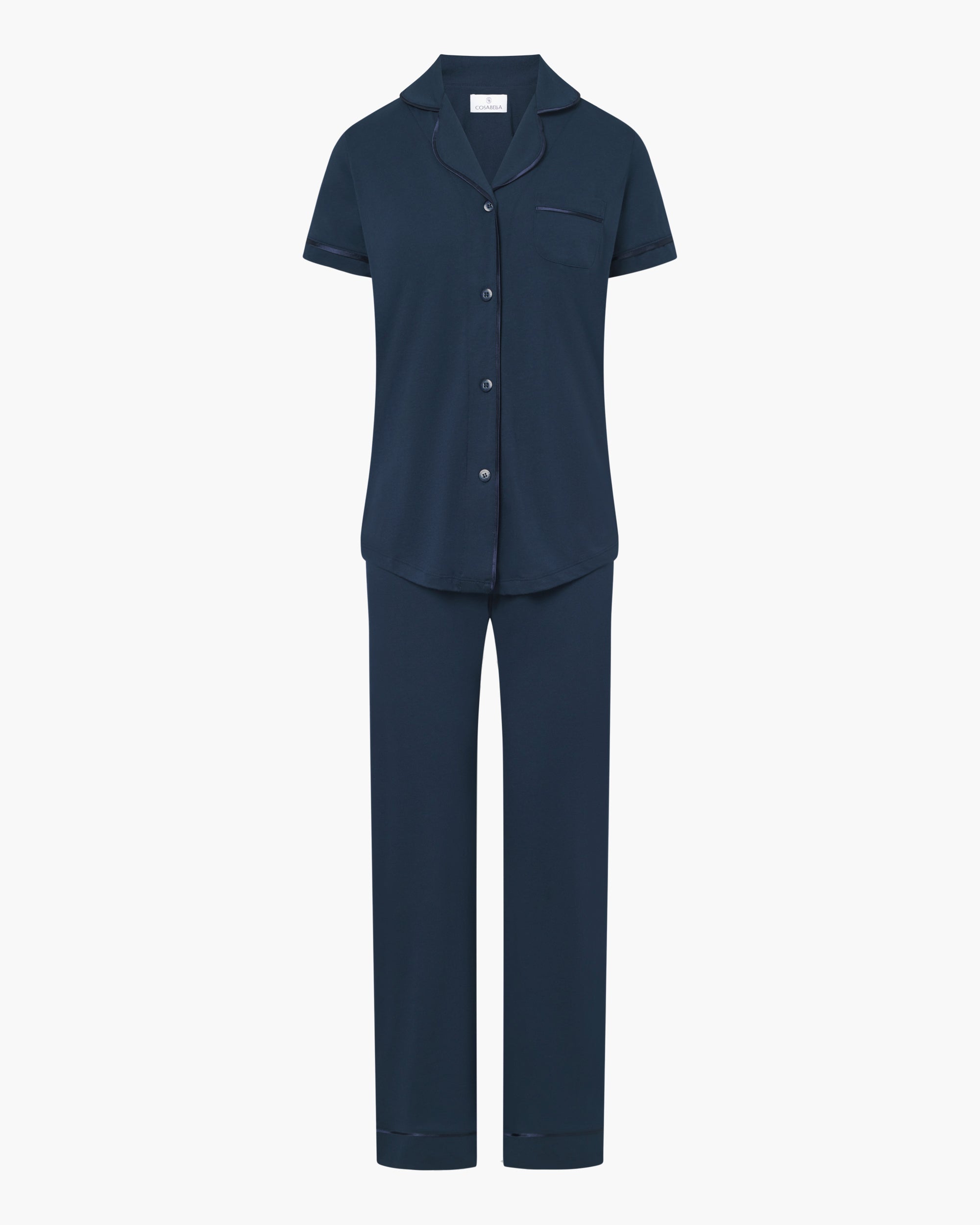 Blue Set - Bella Short Sleeve Top & Pant Pajama Set