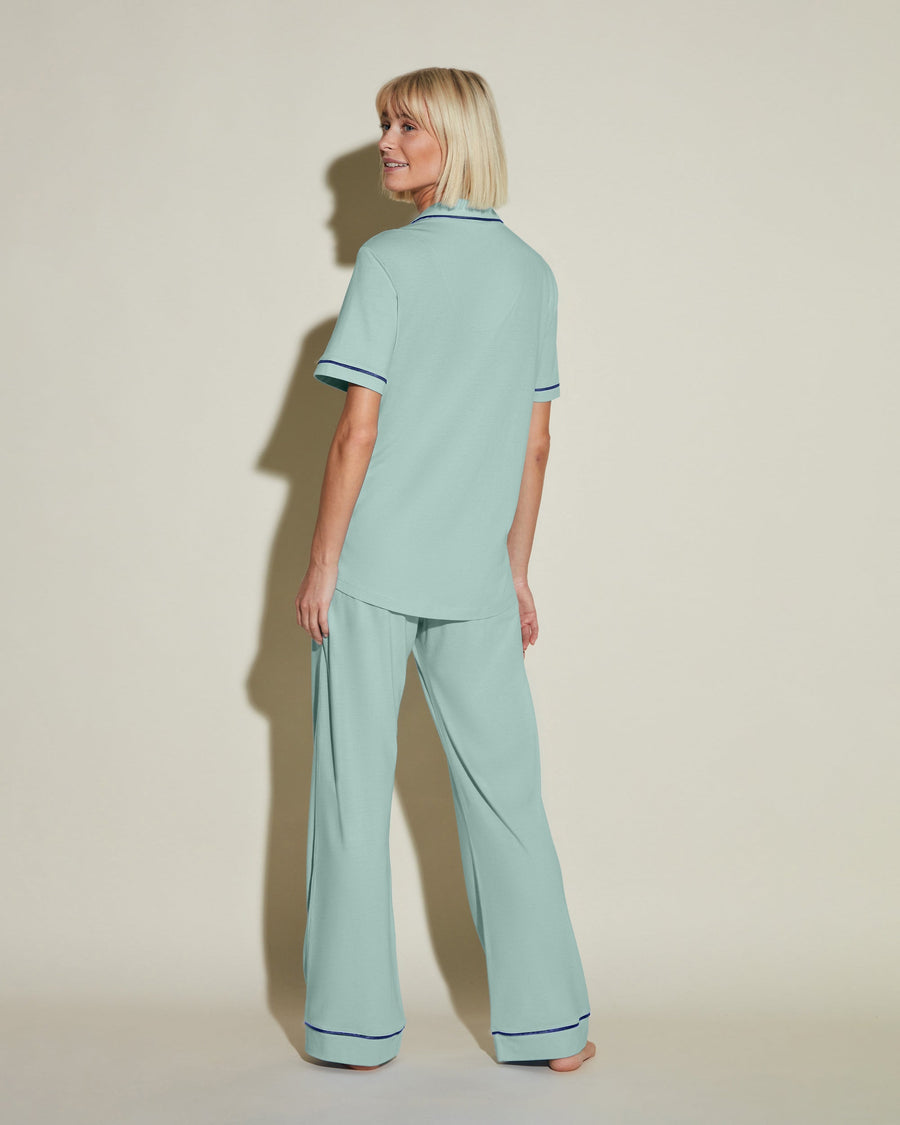 Grün Set - Bella Kurzärmeliges Top & Hose Pyjama-Set