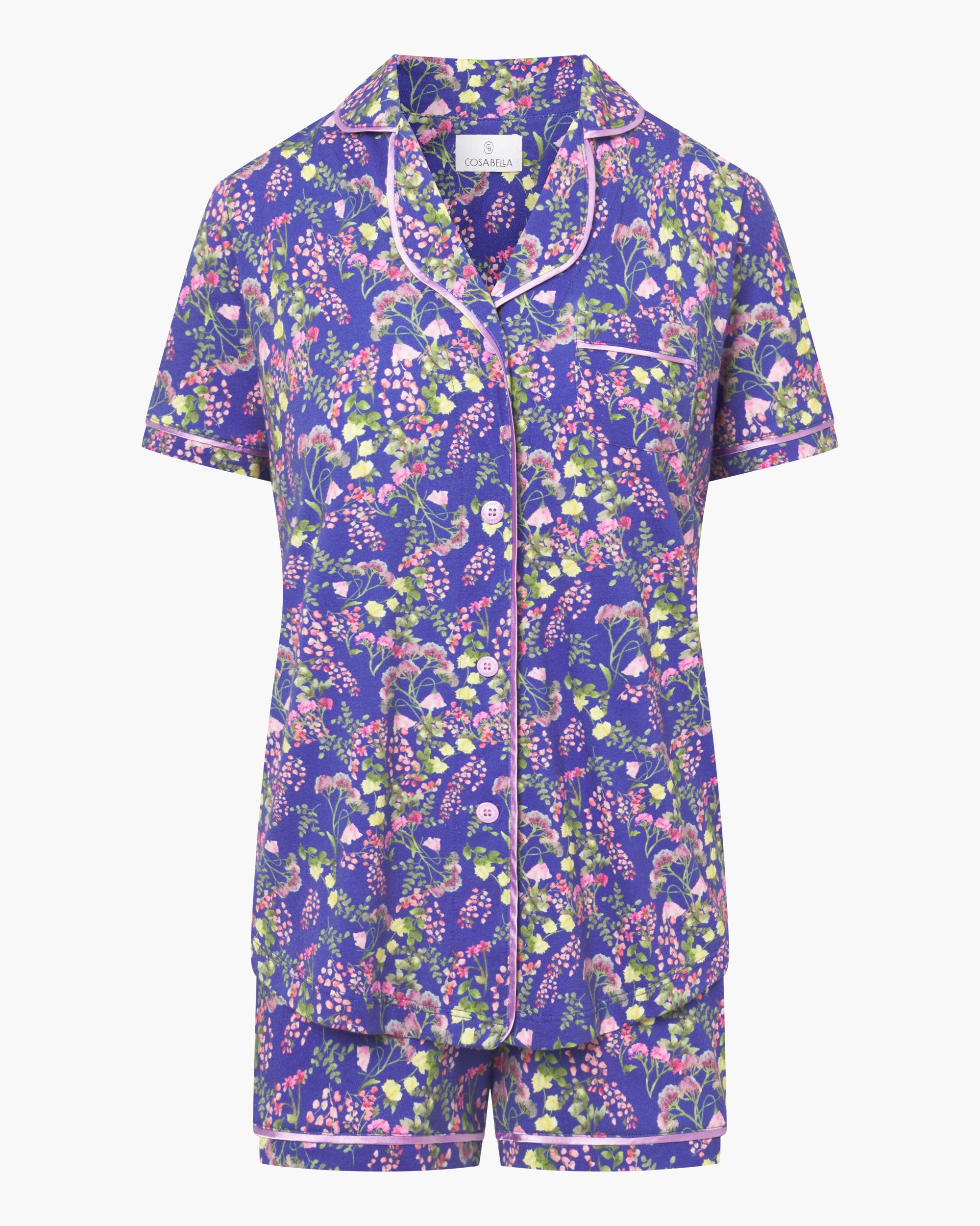 Estampado Conjuntos - Bella Printed Conjunto De Pijama Con Camisa De Manga Corta Y Pantalones Cortos