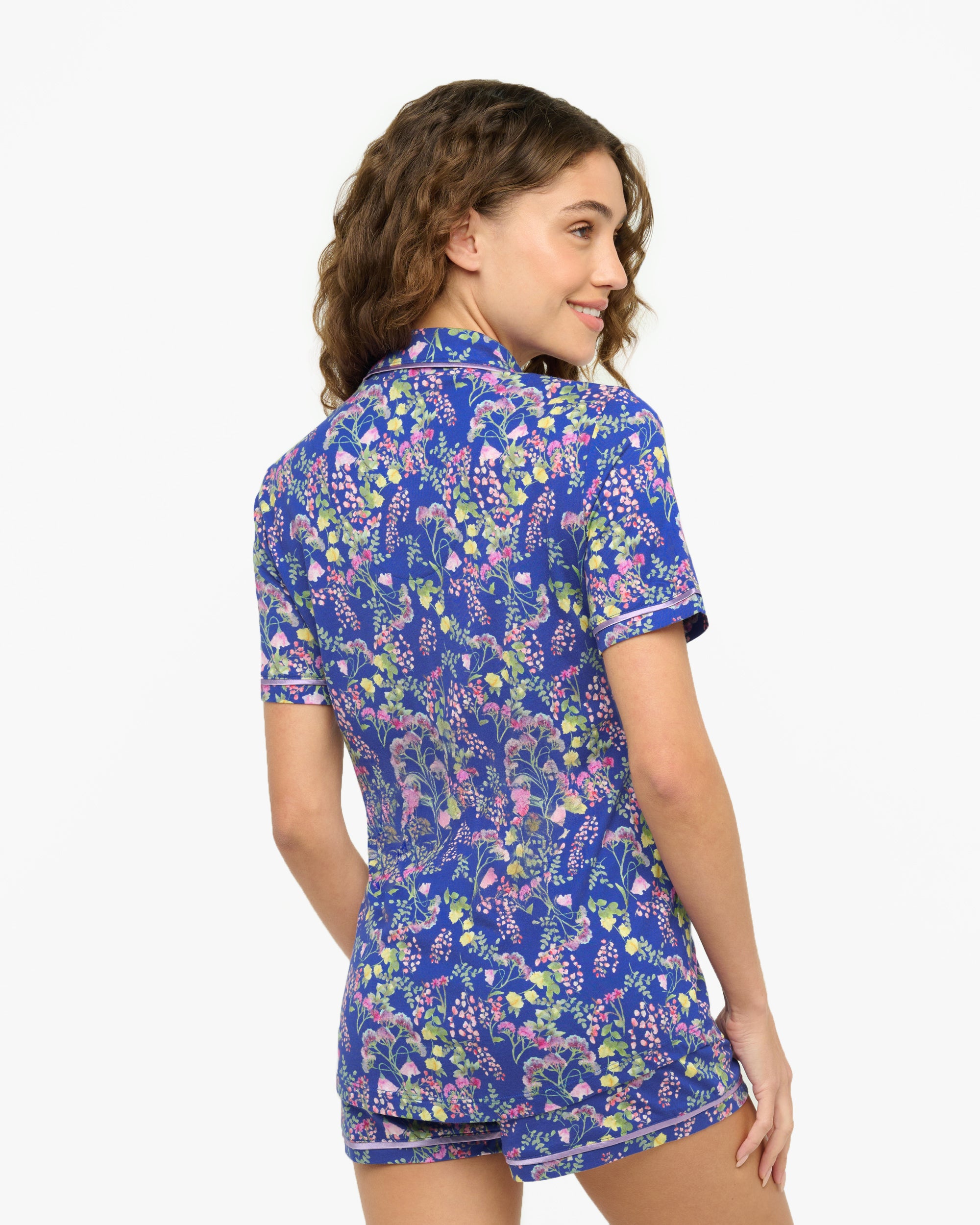 Gedruckt Set - Bella Printed Kurzärmeliges Top & Boxer Pyjama-Set