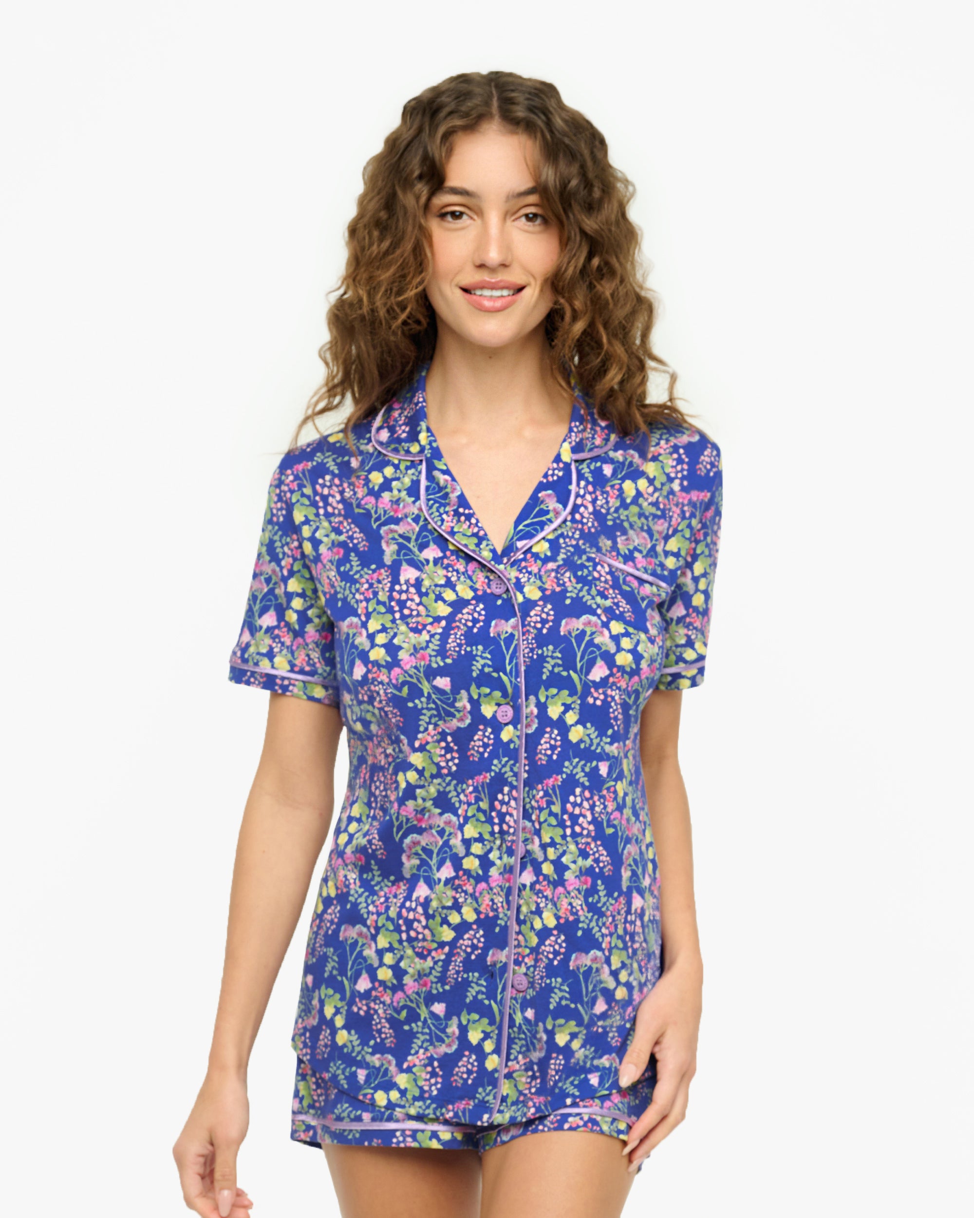 Stampa Set - Bella Printed Pigiama Con Top A Maniche Corte E Boxer