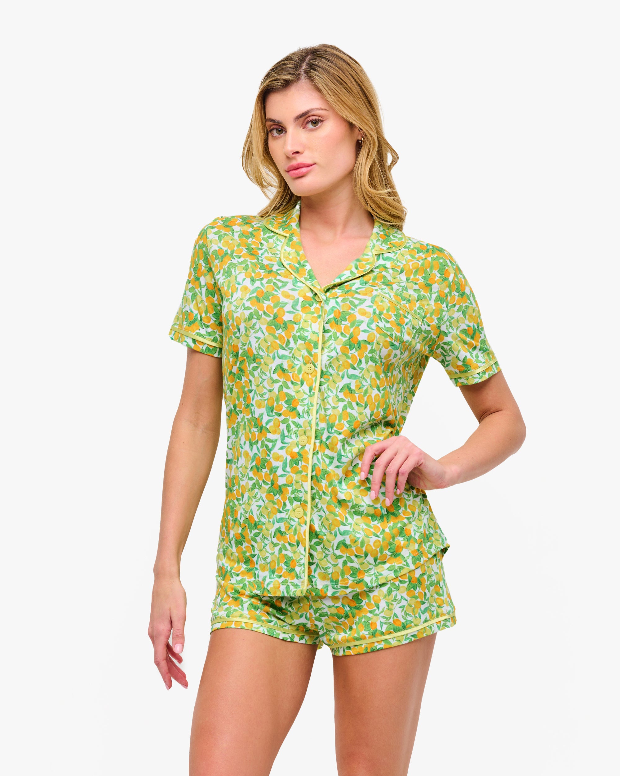 Stampa Set - Bella Printed Pigiama Con Top A Maniche Corte E Boxer