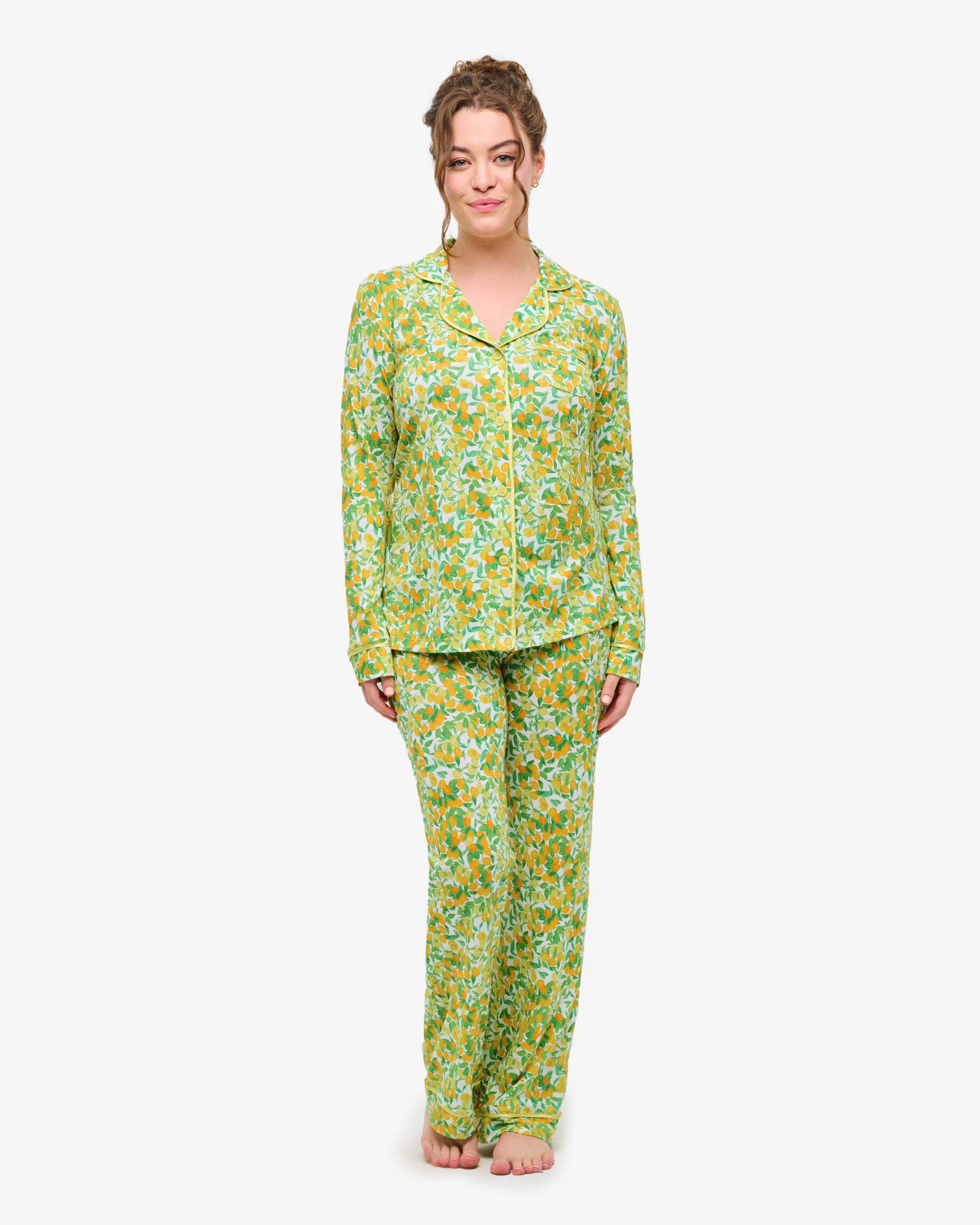 Stampa Set - Bella Printed Pigiama Con Top A Maniche Lunghe E Pantaloni