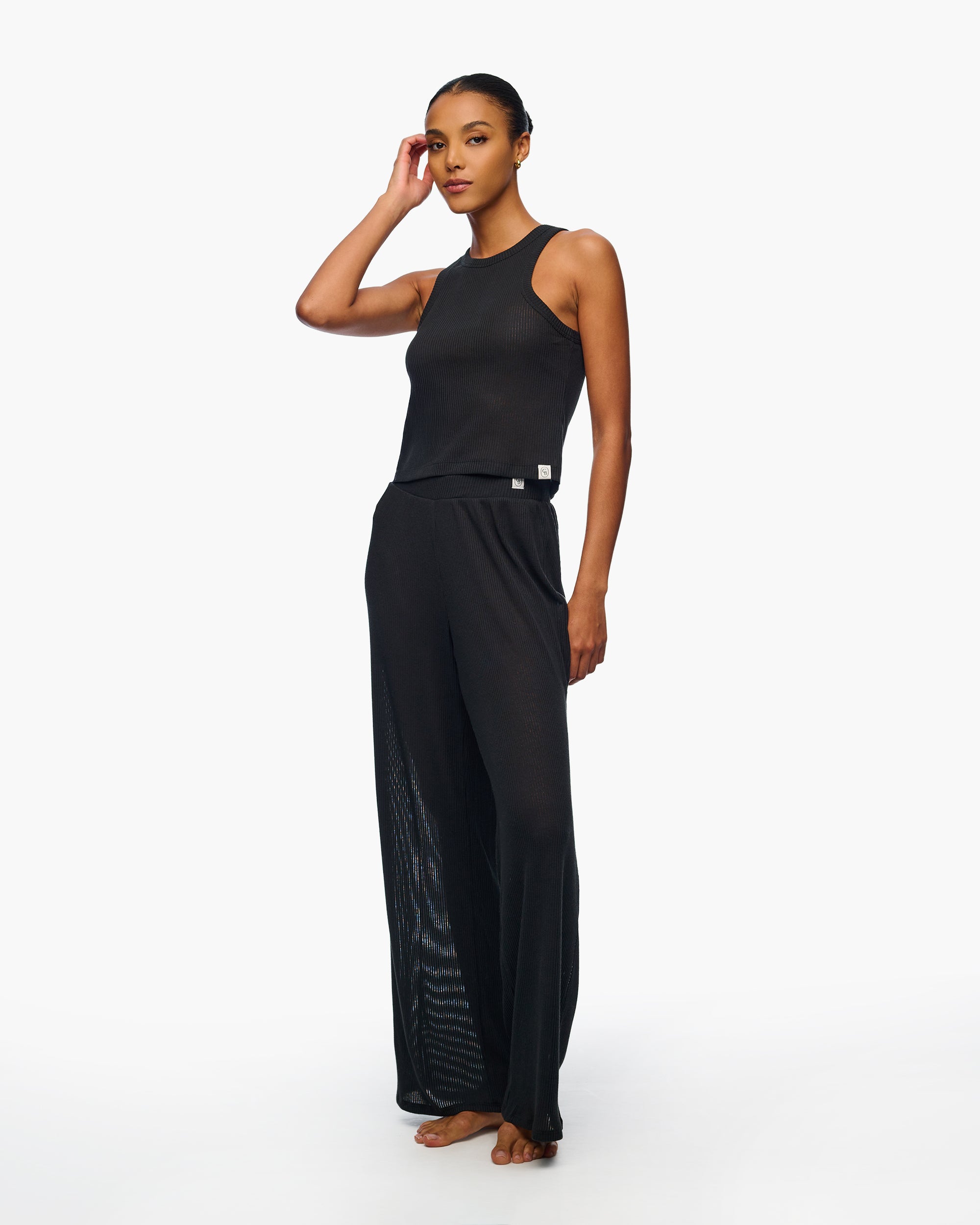 Negro Tops - Armonia Camiseta De Tirantes De Algodón