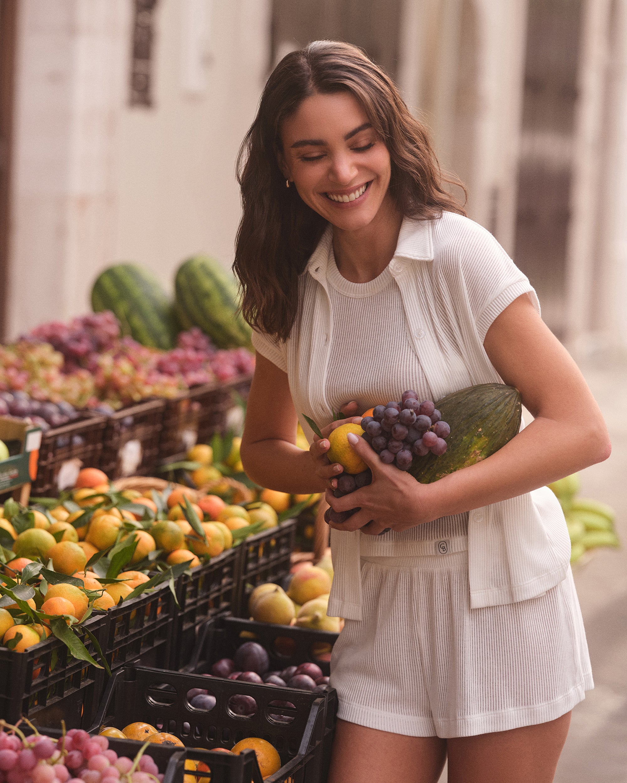 White Top - Armonia Cotton Short Sleeve Top