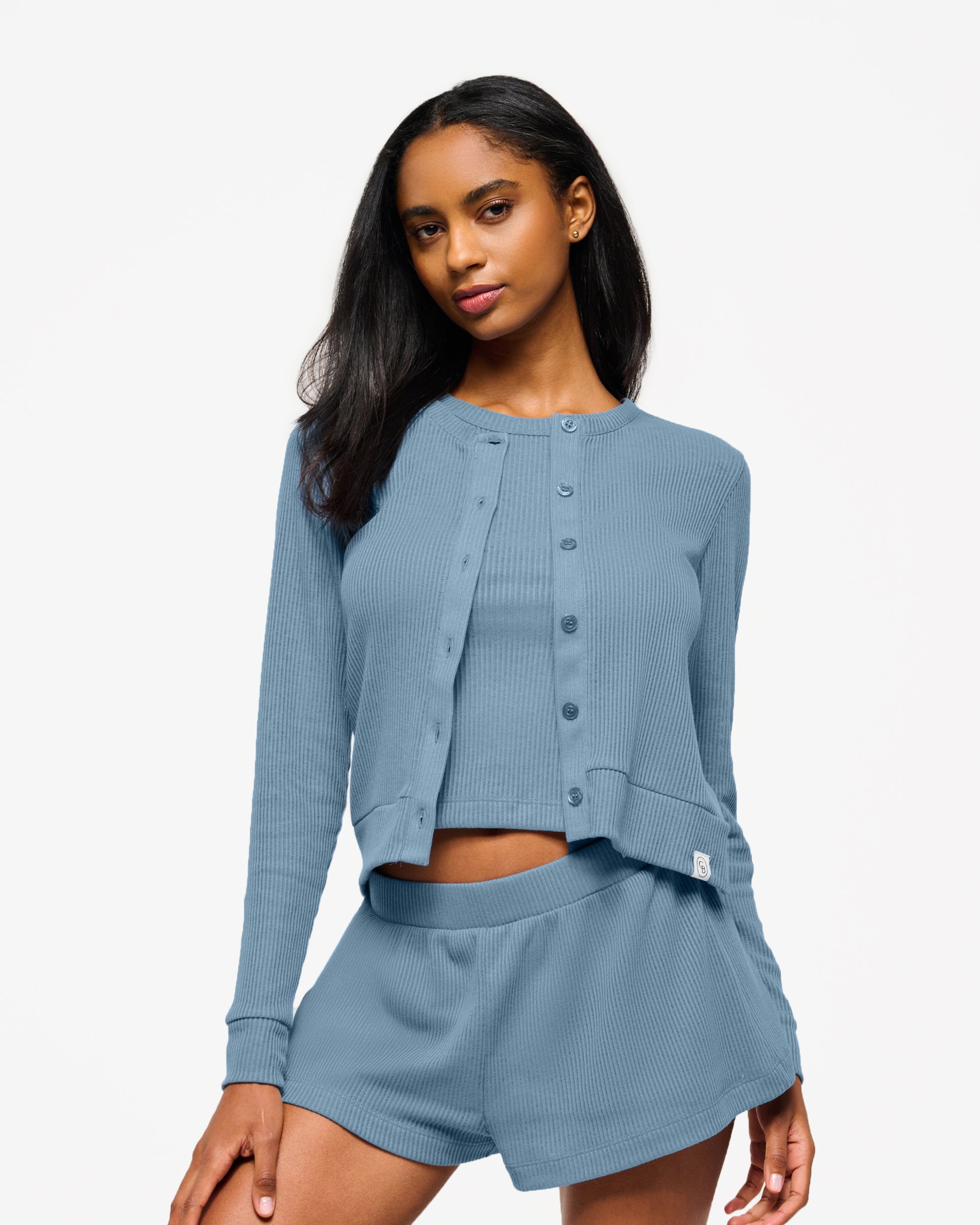 Blau Cardigan - Armonia Pima-Baumwoll-Cardigan