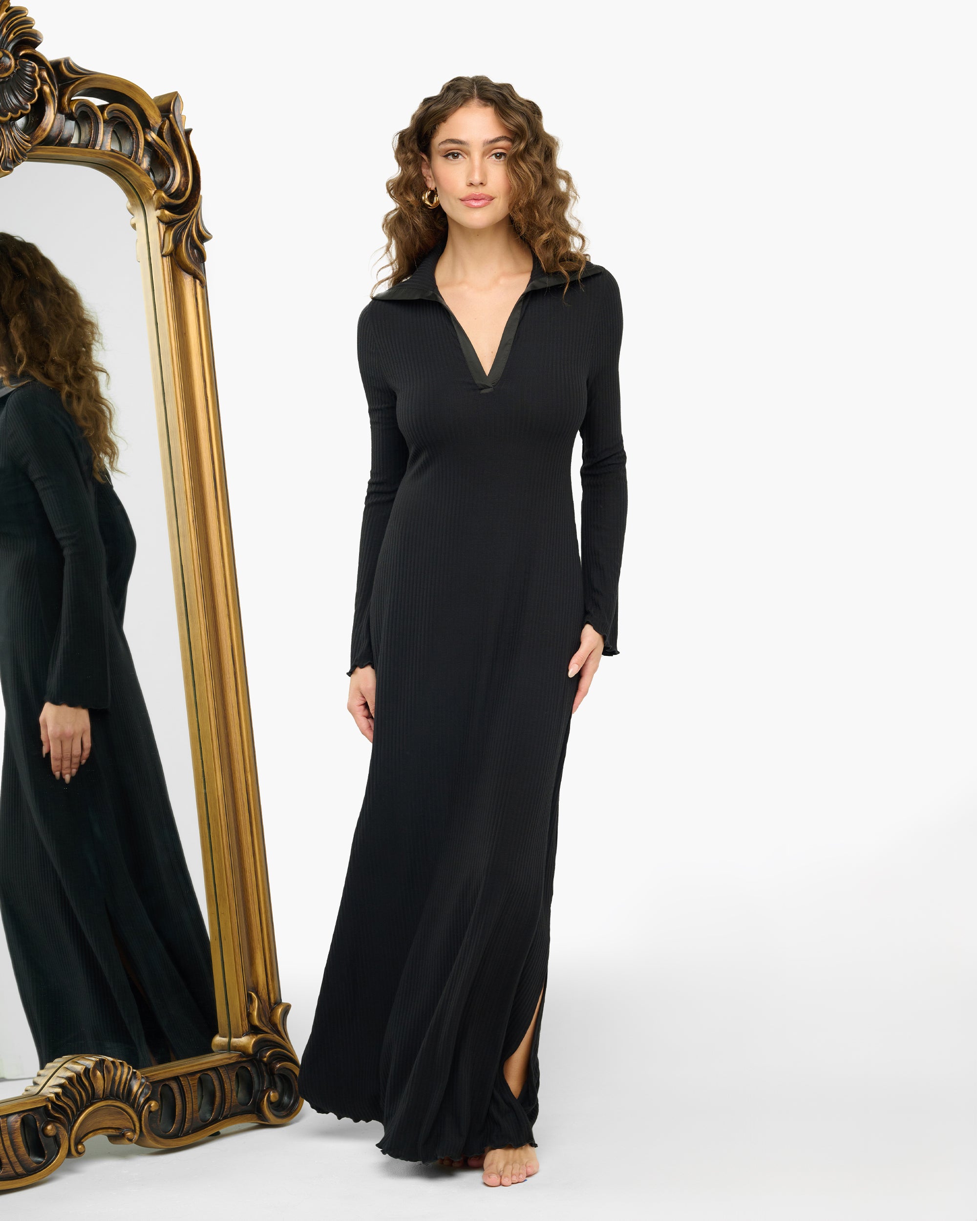 Schwarz Kleid - Baciami Maxikleid