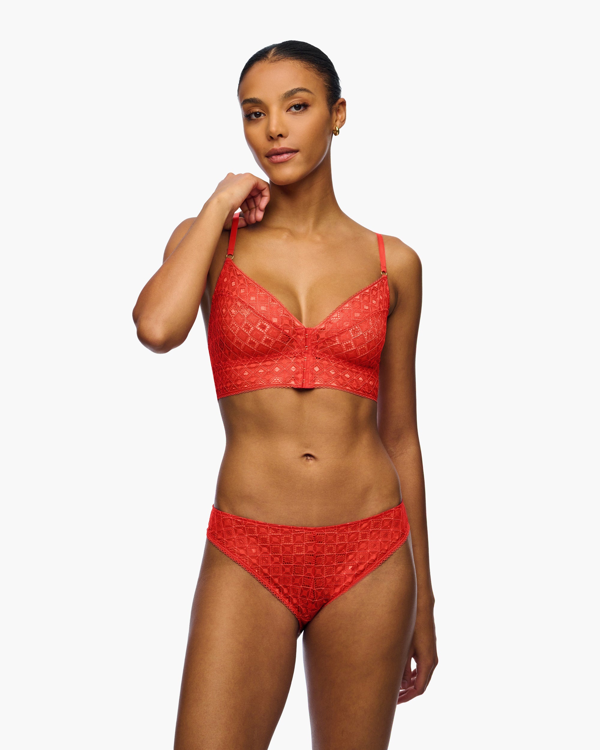 Rouge Culotte Style Bikini - Basilica Bikini Ouvert