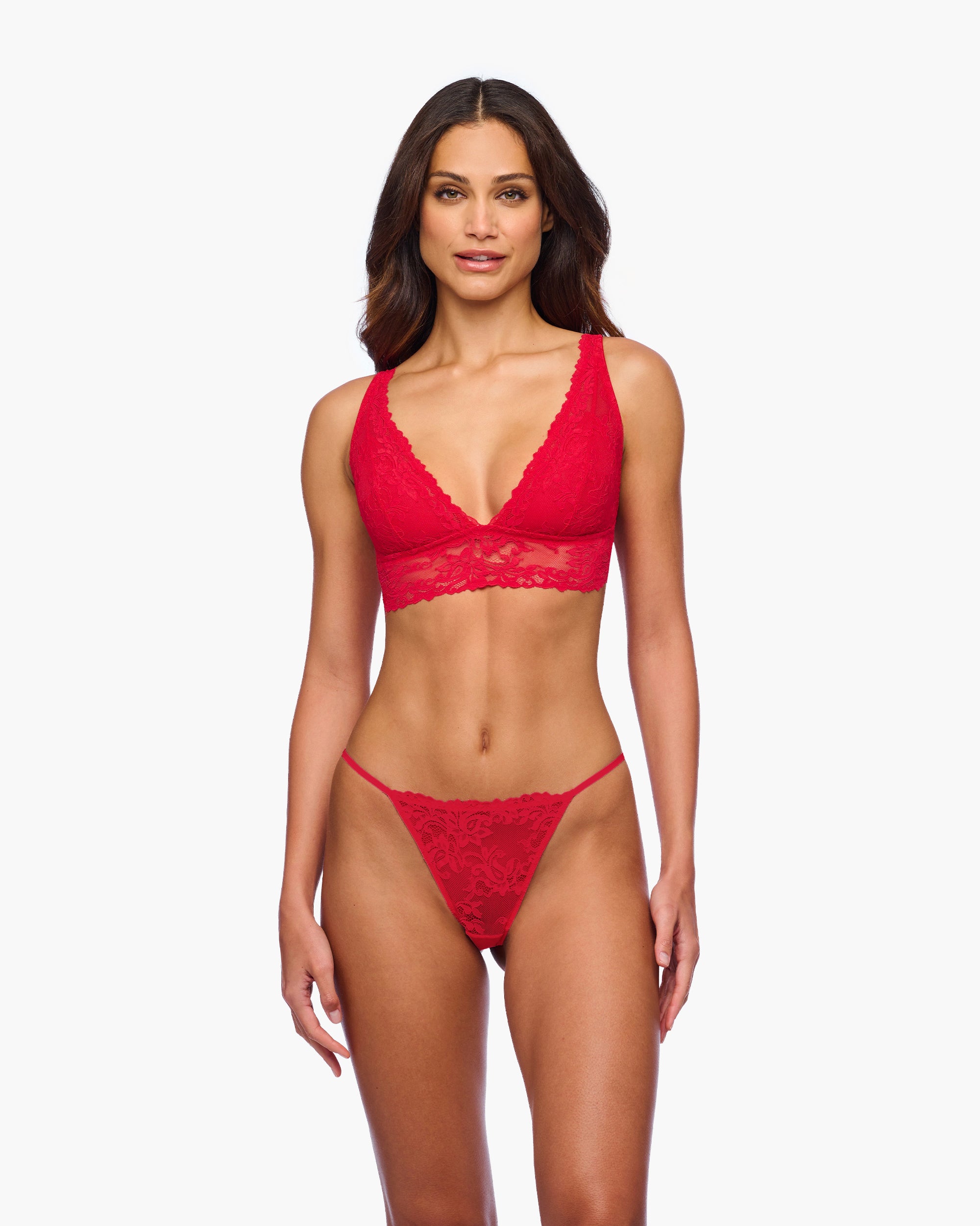 Rouge Bralette - Carmela Bralette À Décolleté Plongeant
