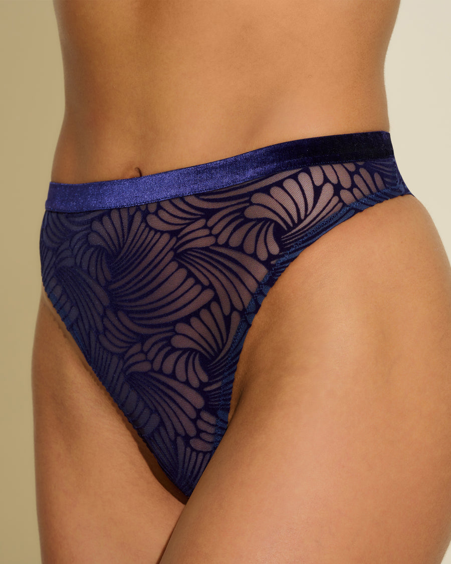 Blau Slip - Clancy Bikini Mit Hohem Beinausschnitt