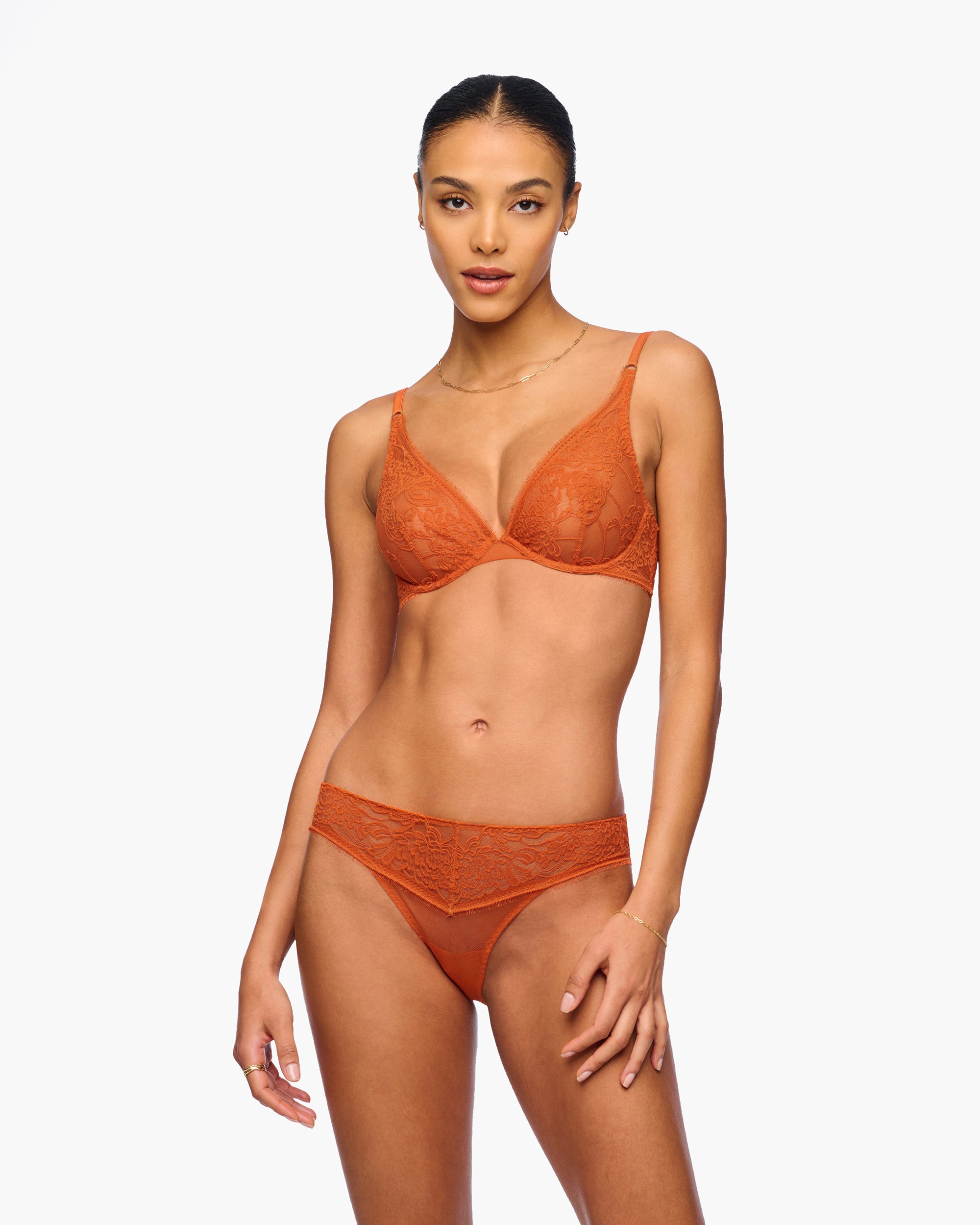 Orange Soutien-Gorge - Crisanta Soutien-Gorge Plongeant Profond