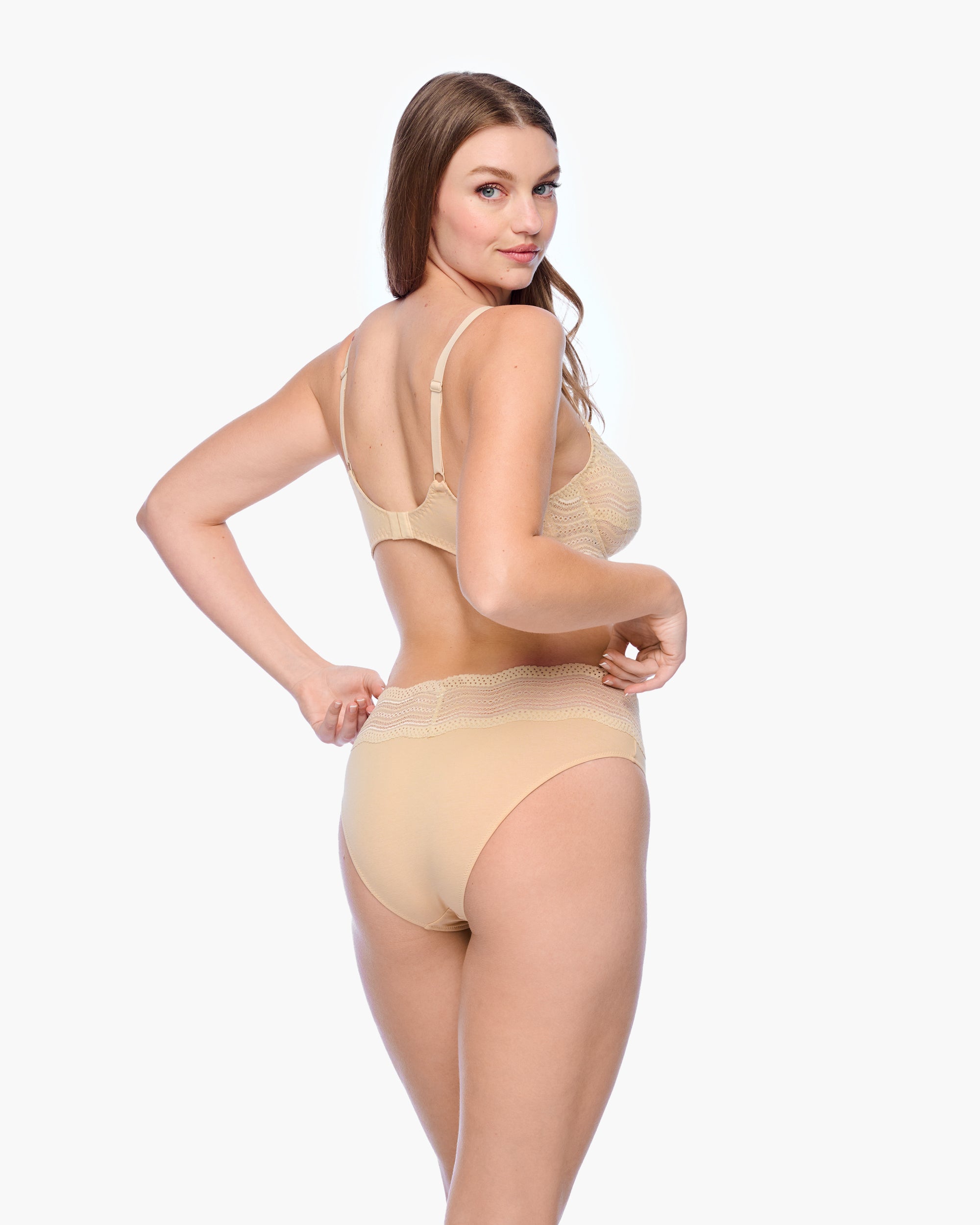 Beige Culotte Style Bikini - Dolce Bikini Taille Haute