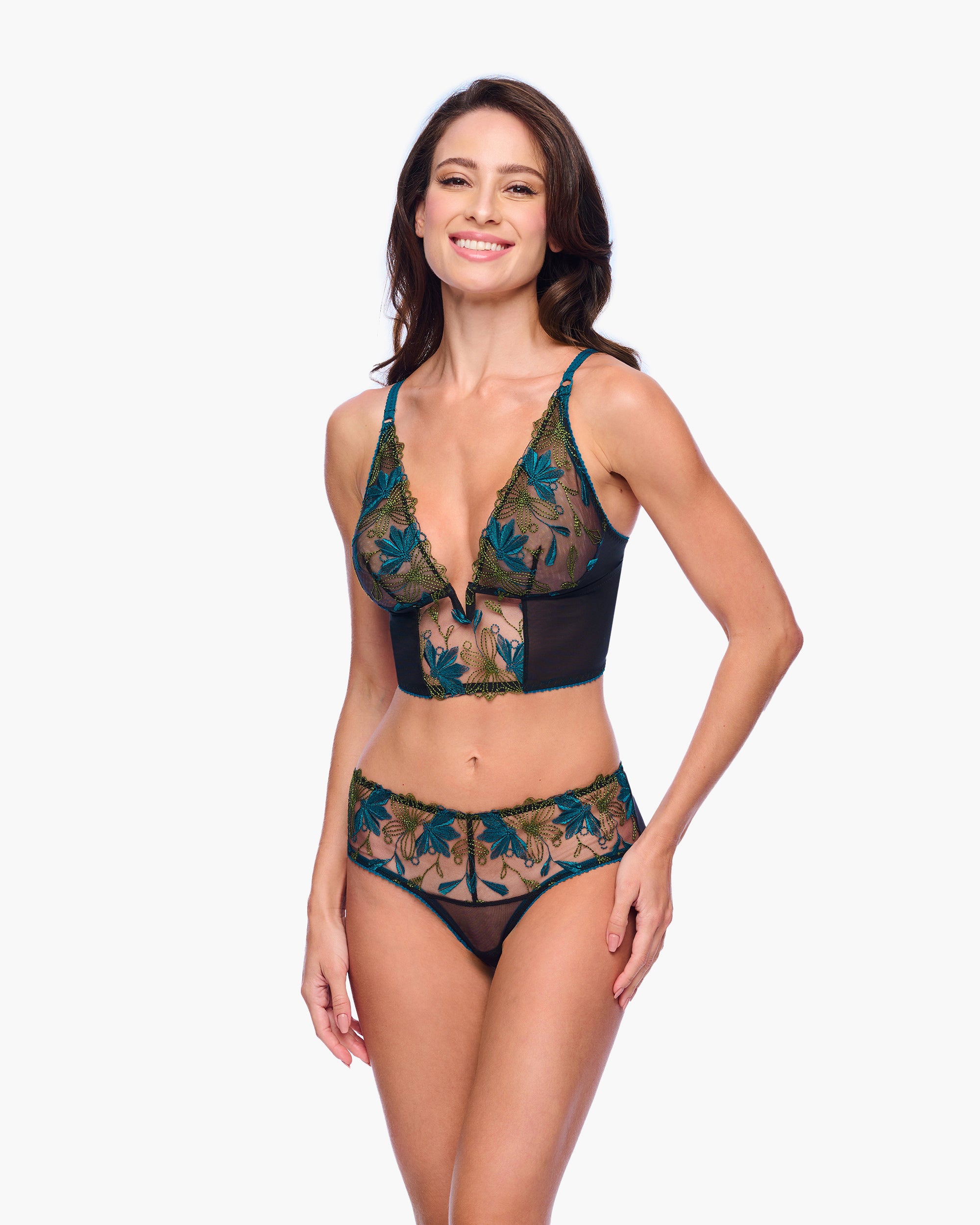 Black Bralette - Fiorita Longline Bralette