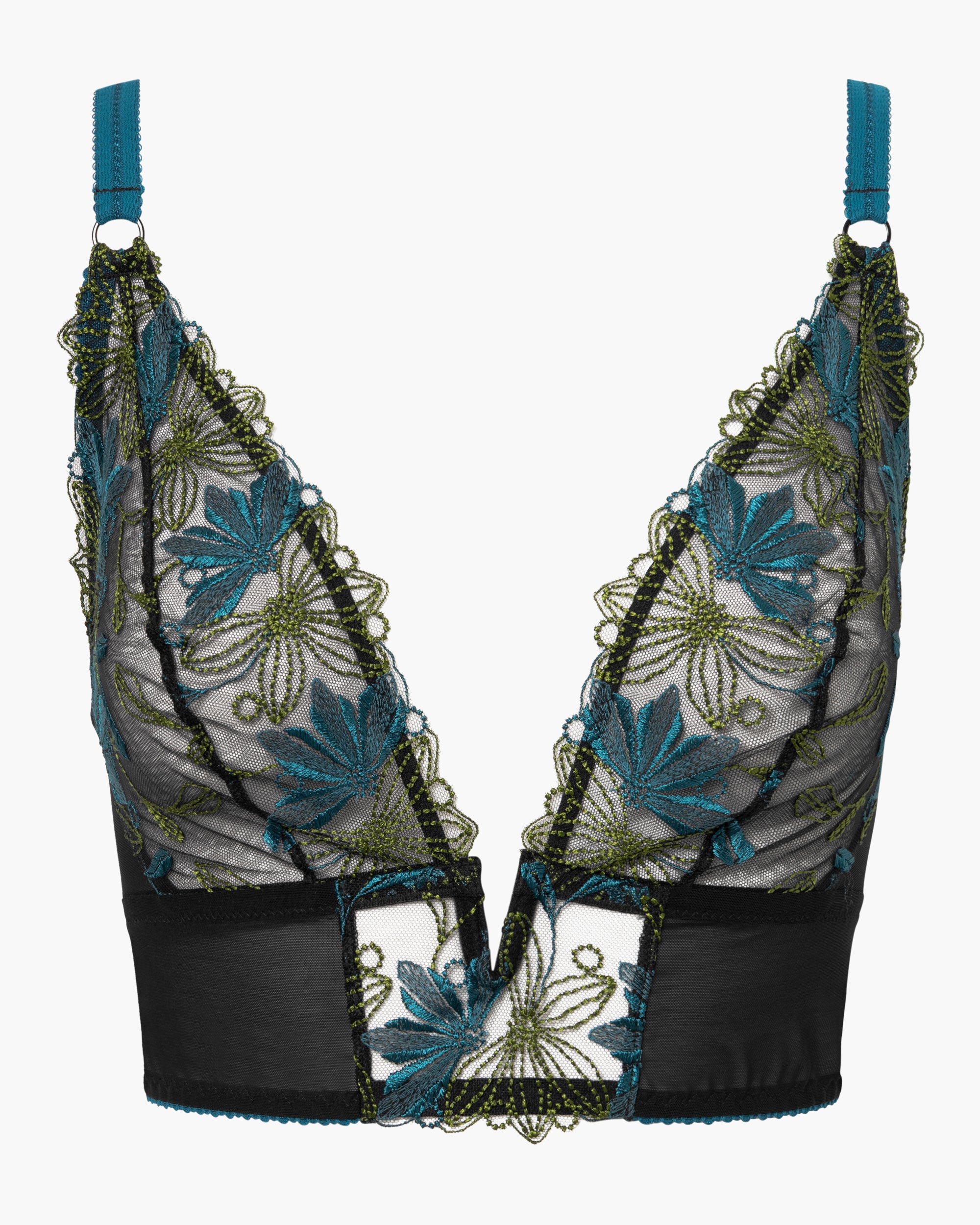 Schwarz Bralette - Fiorita Longline Bralette Für Kurven