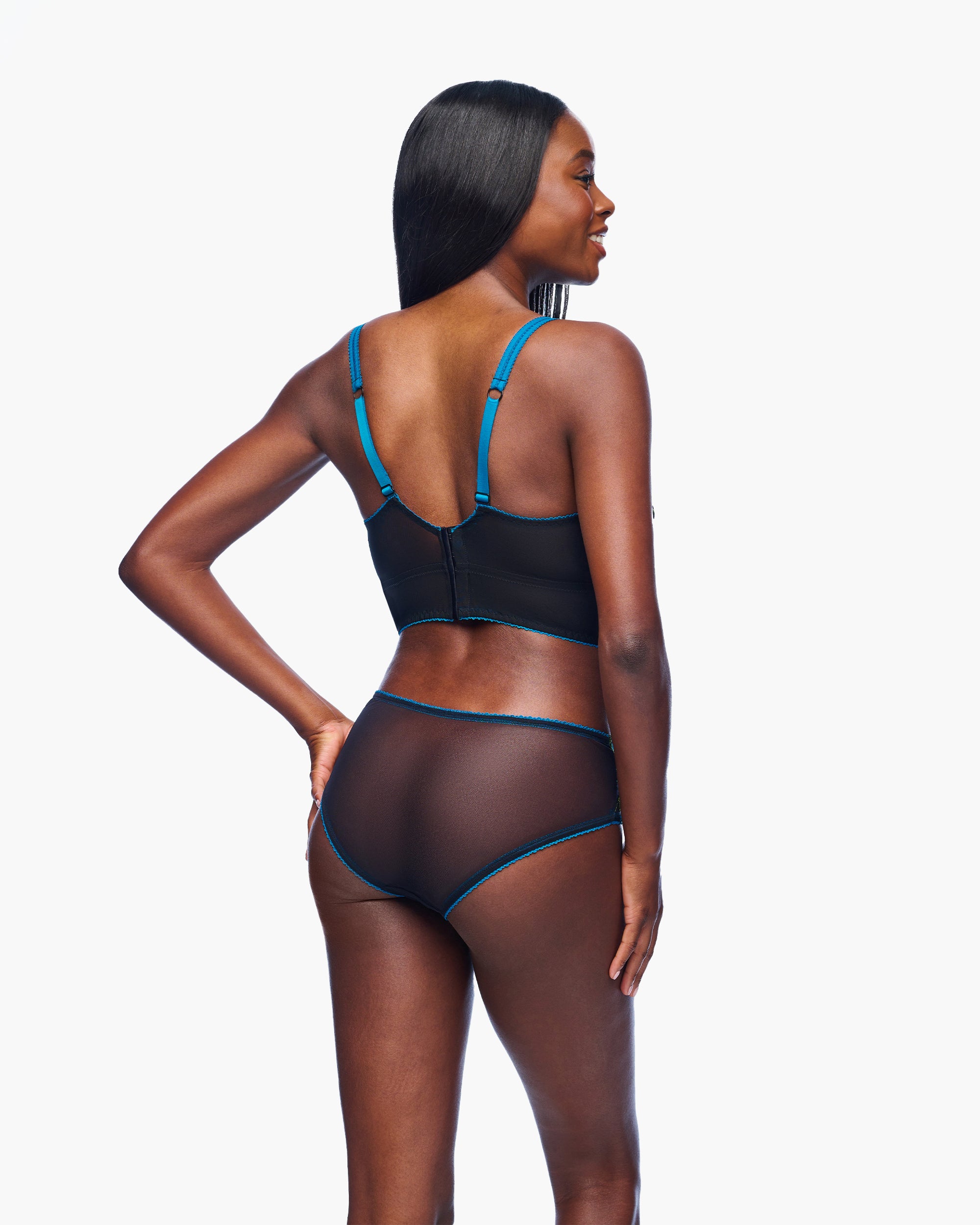 Schwarz Bralette - Fiorita Longline Bralette Für Kurven