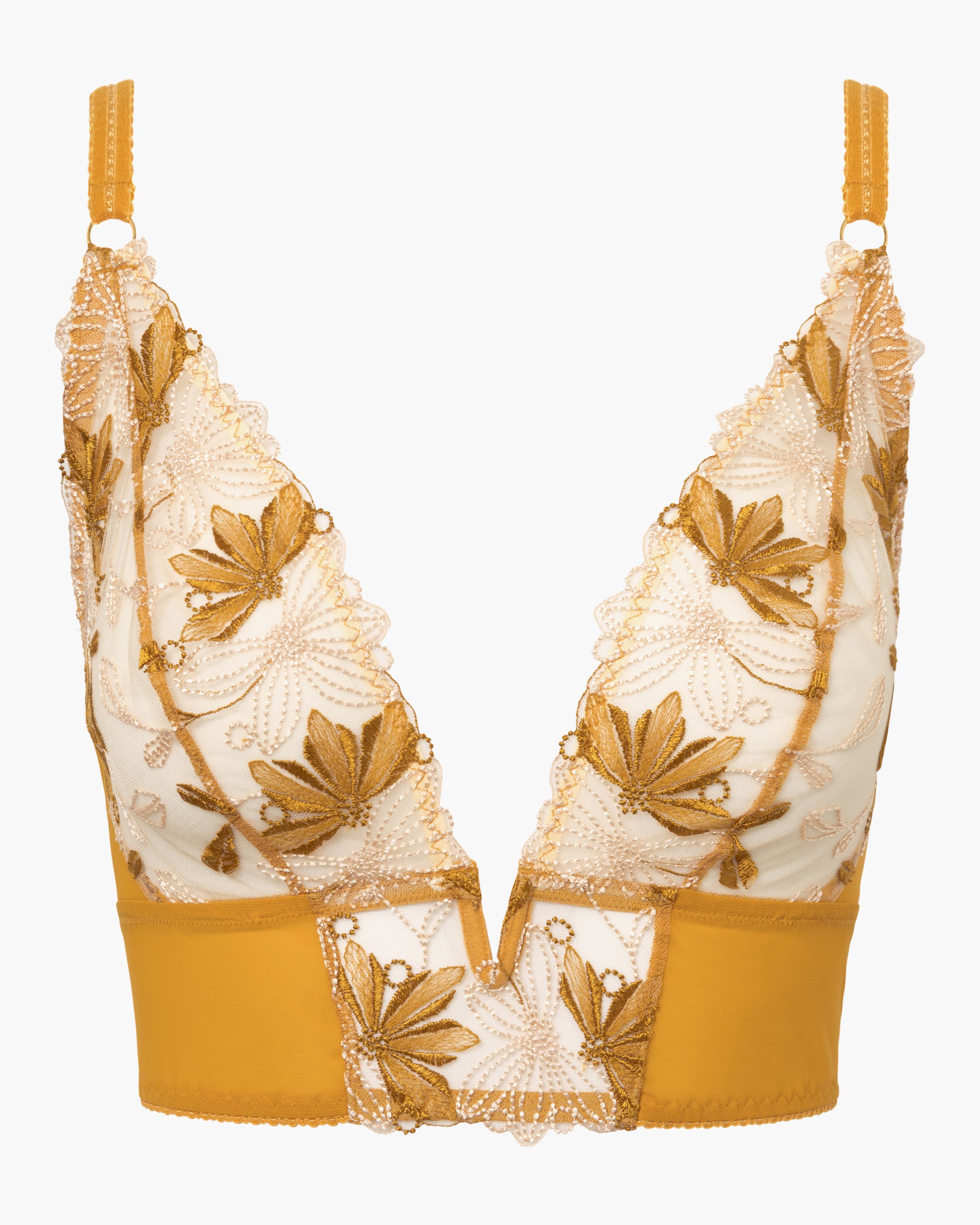 Gold Bralette - Fiorita Longline Bralette Für Kurven