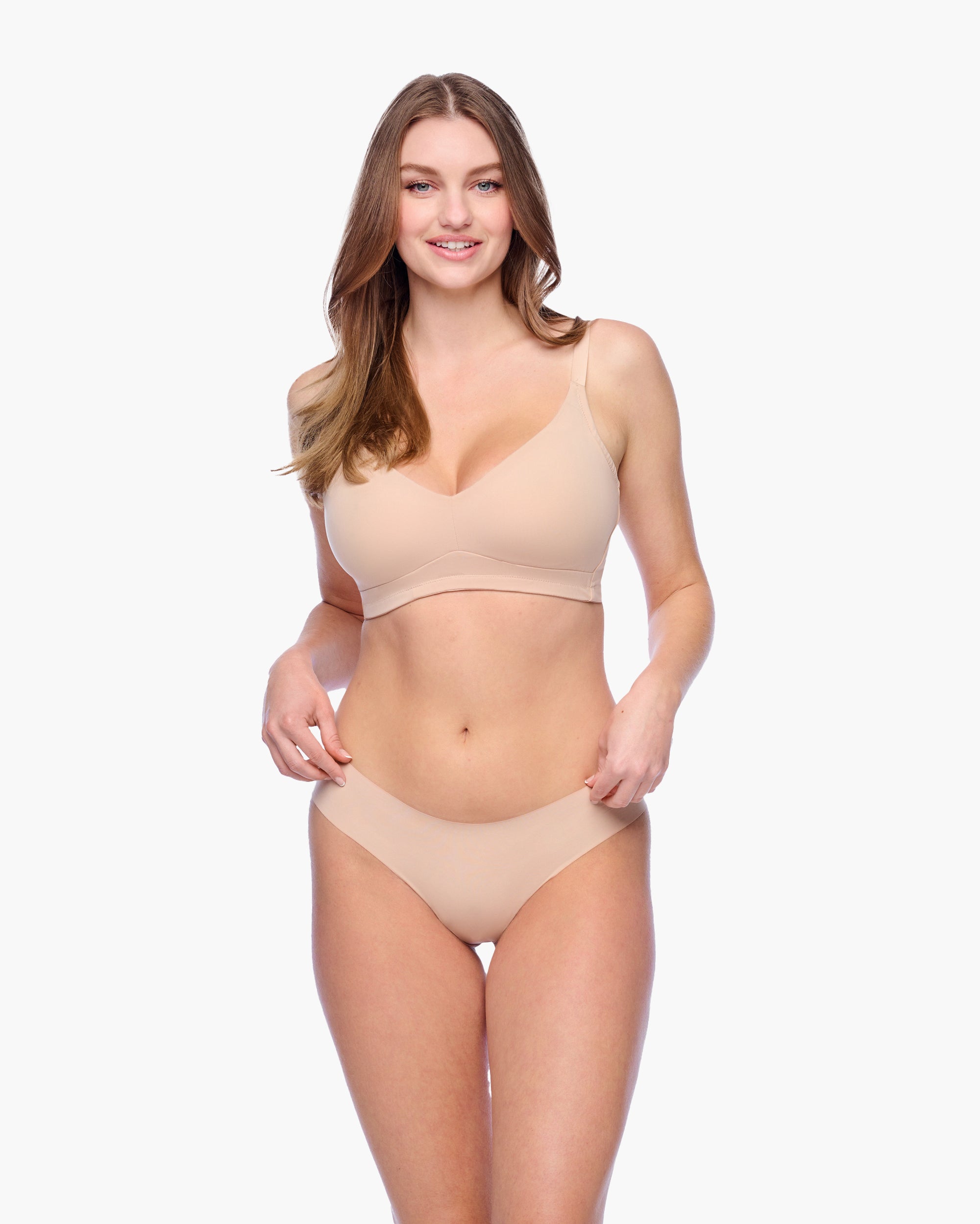 Beige Tangas - Free Cut Micro Tanga De Talle Bajo