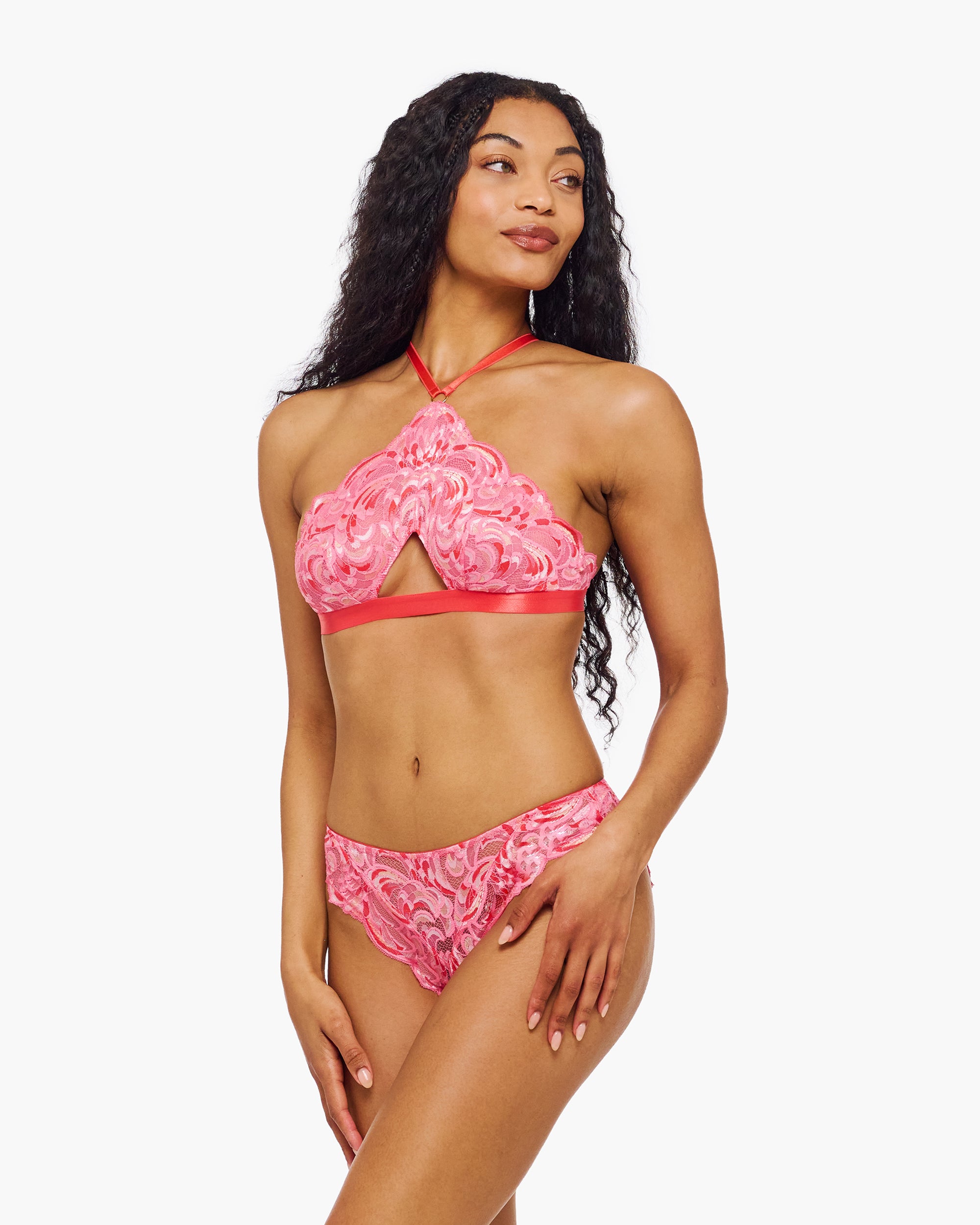 Rosa Bralette - Lianella Bralette Mit Hohem Ausschnitt