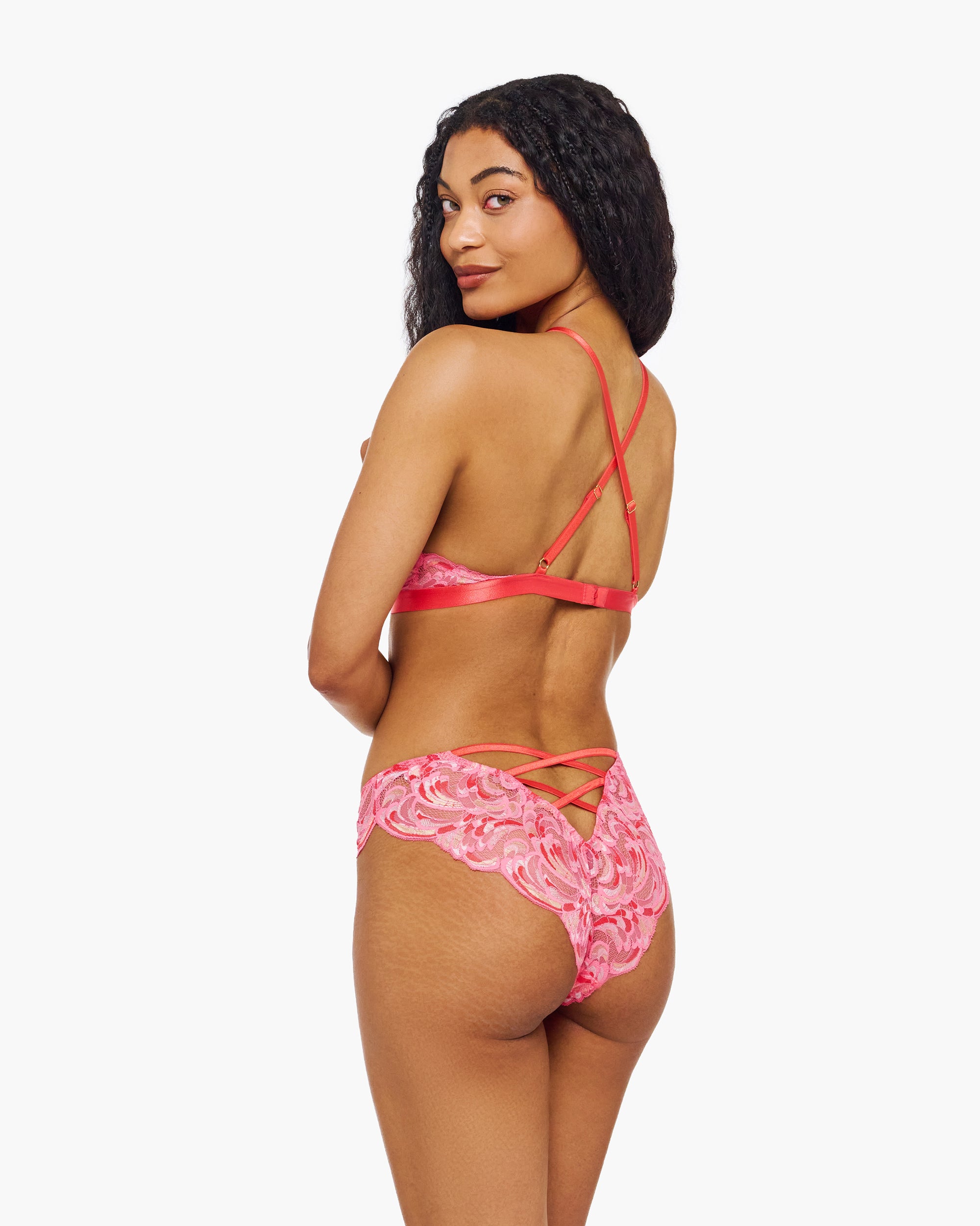 Rosa Bralette - Lianella Bralette Mit Hohem Ausschnitt
