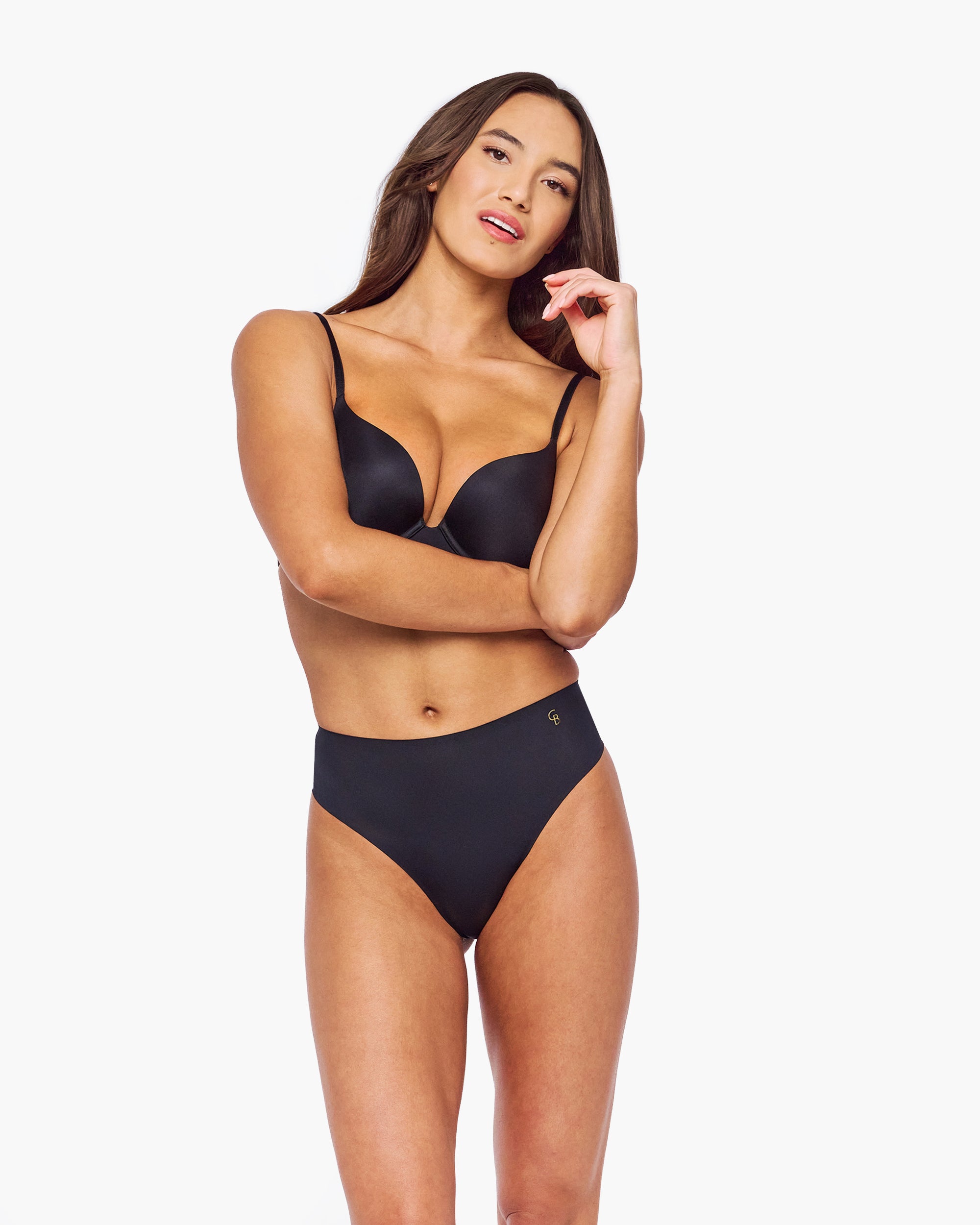 Noir String - Lisciante String Taille Haute