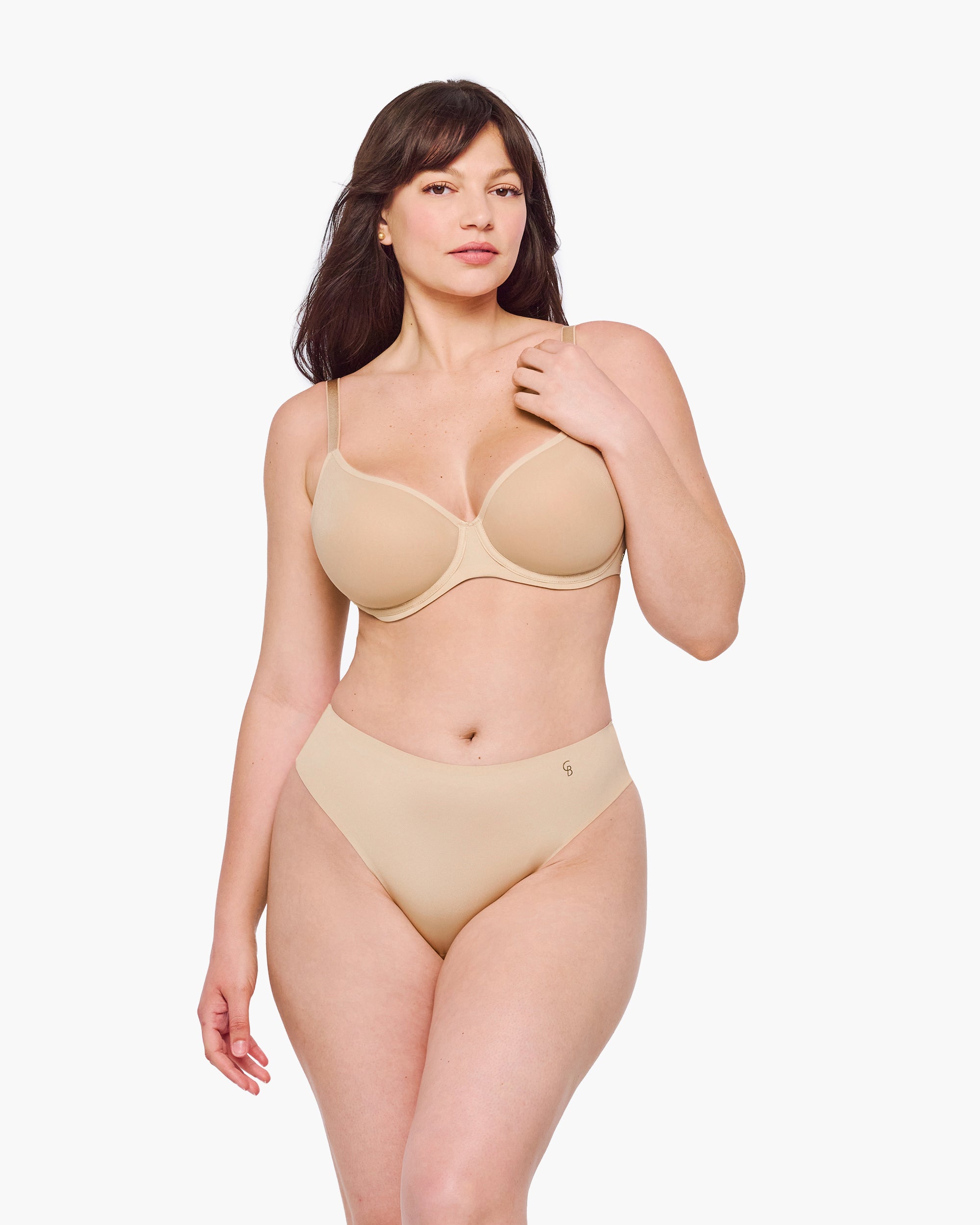 Beige Tanga - Lisciante Tanga Mit Hoher Taille