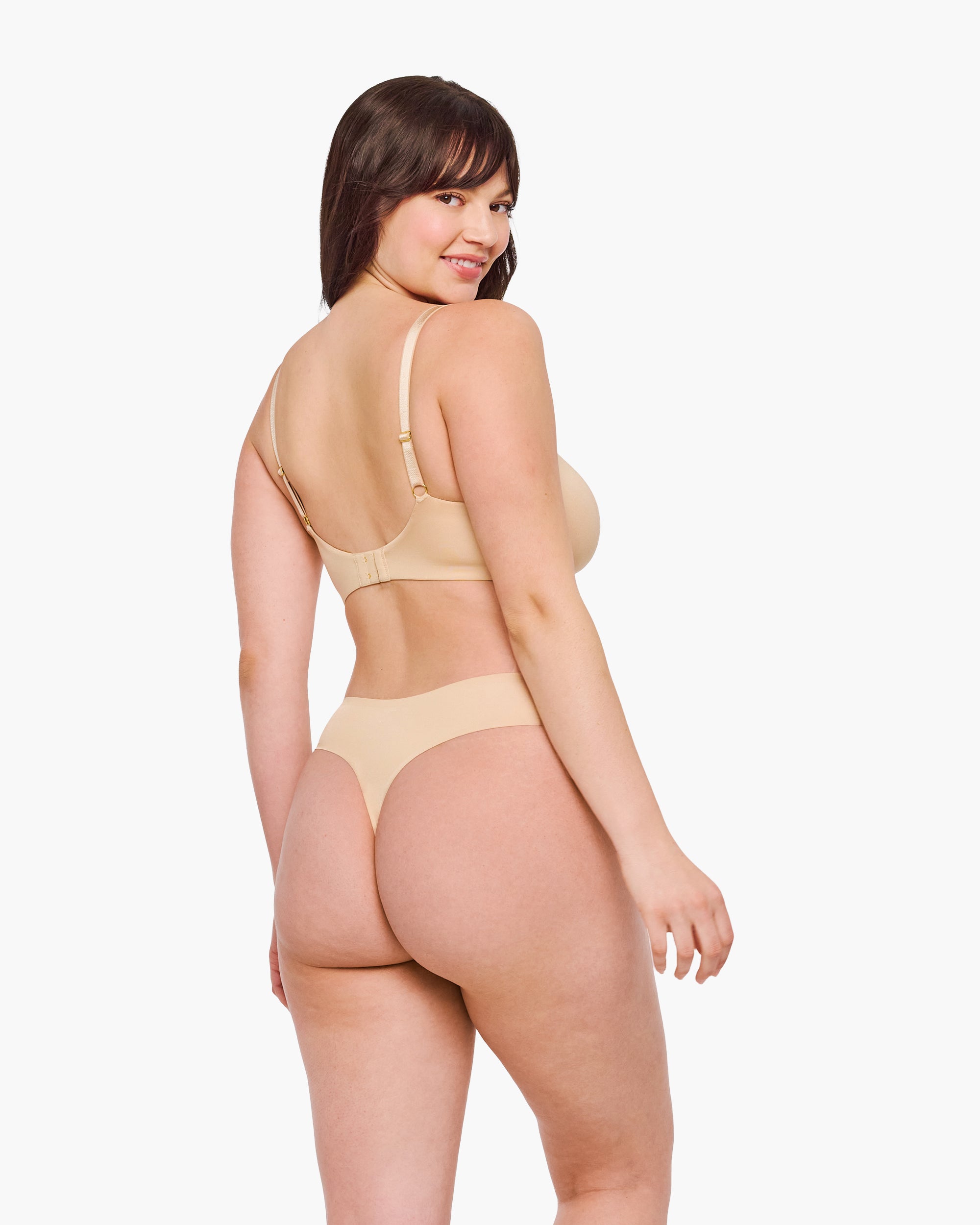 Beige Thong - Lisciante High Waist Thong