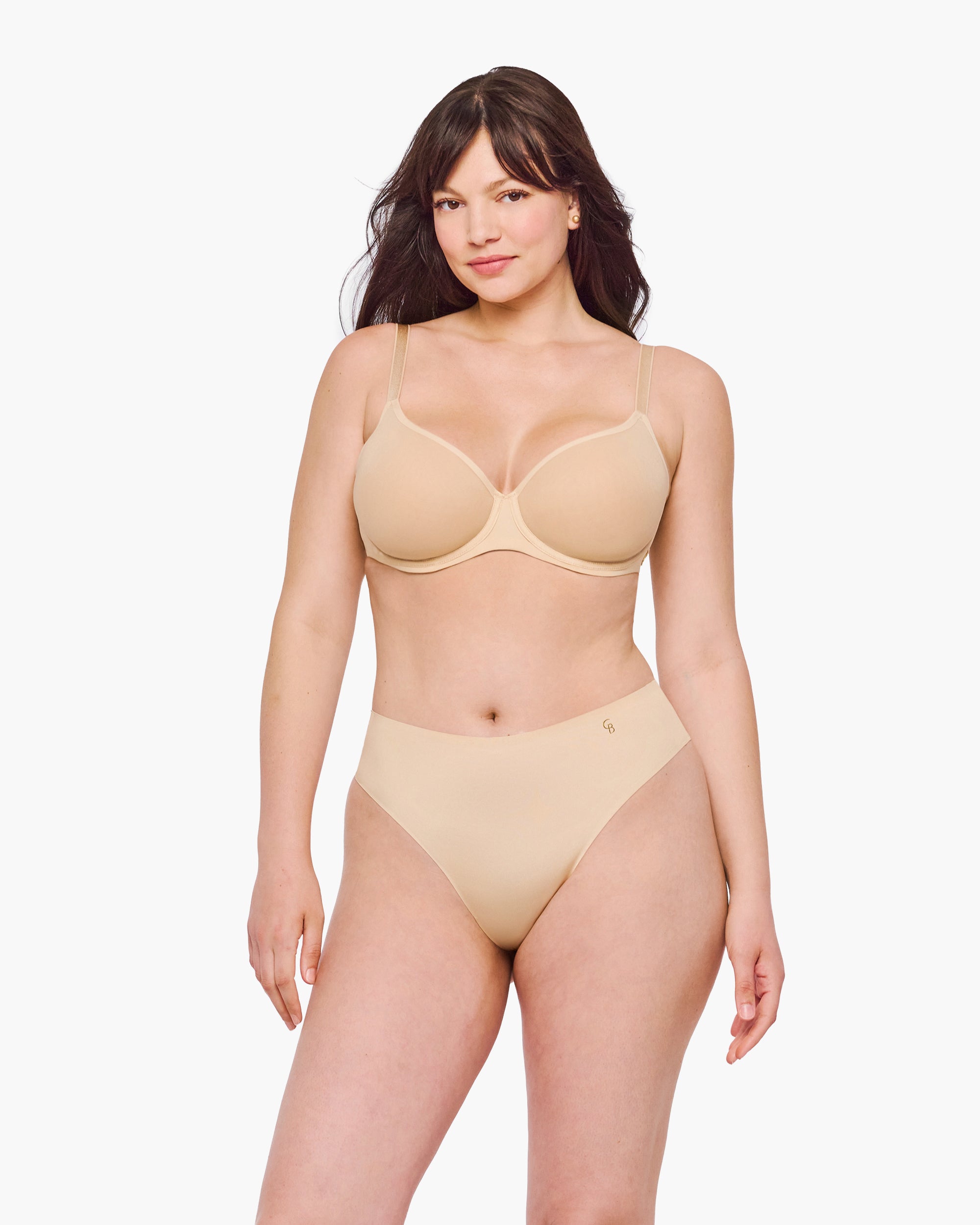 Beige Tanga - Lisciante Tanga Mit Hoher Taille