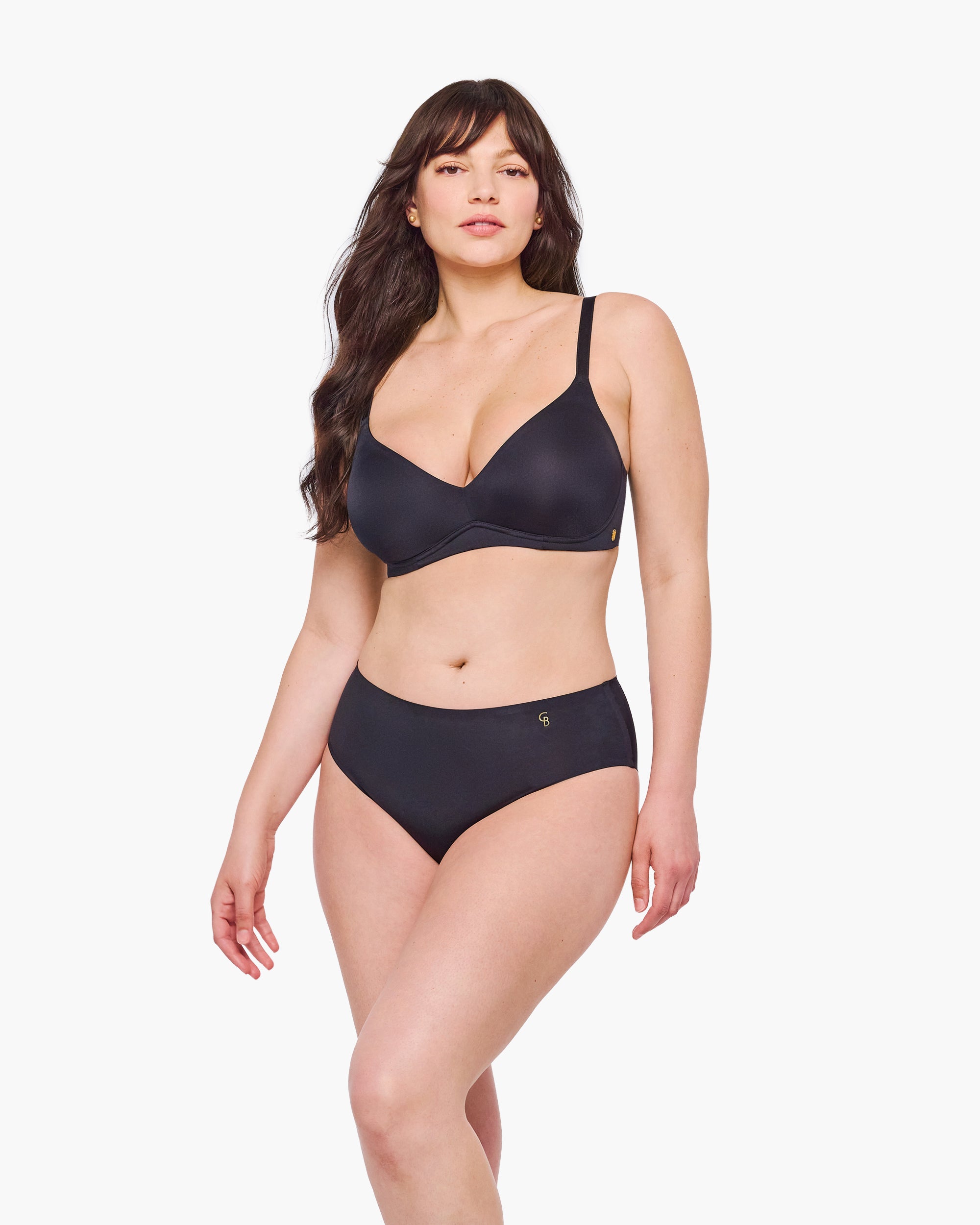 Noir Culotte Style Bikini - Lisciante Bikini Taille Haute