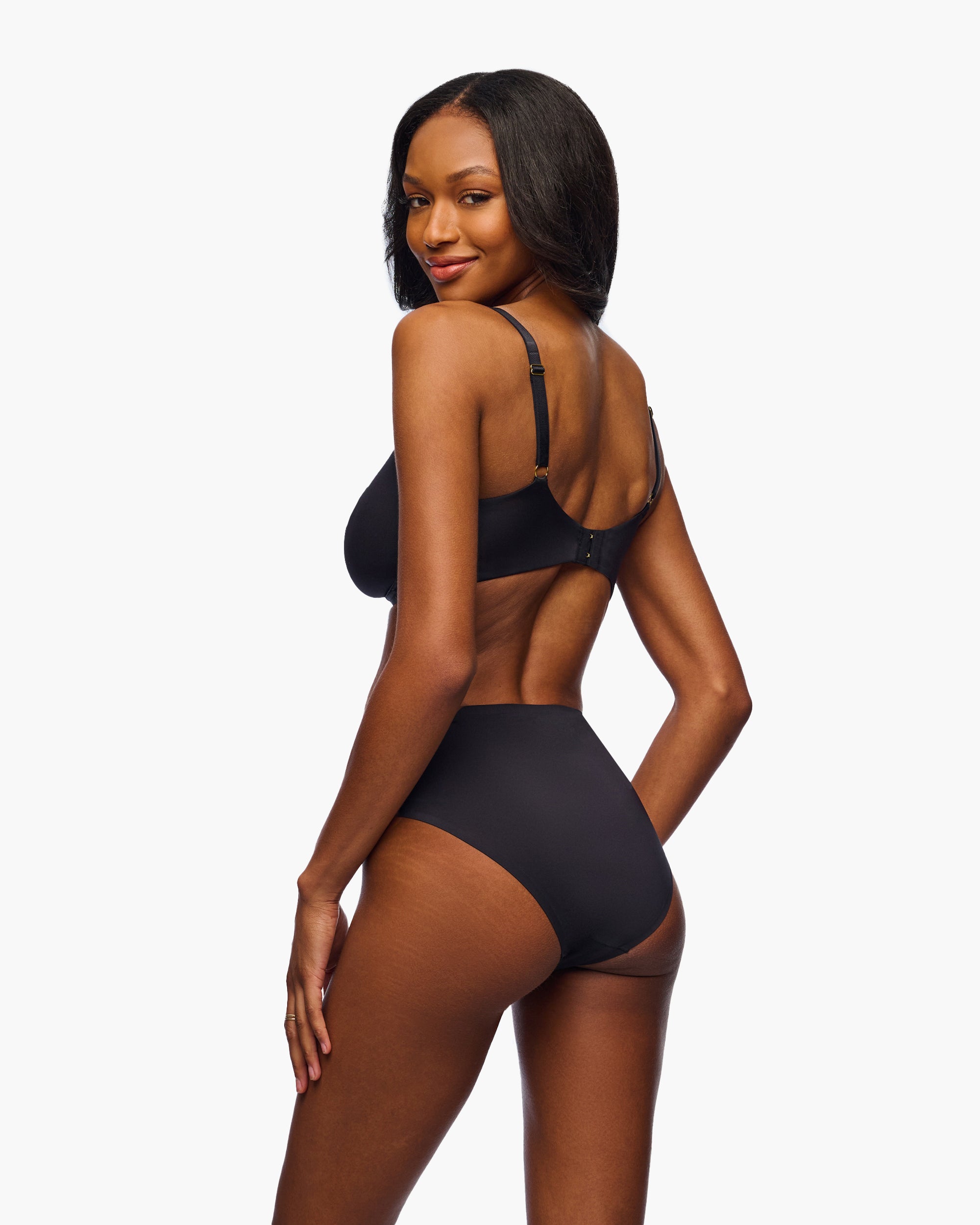 Negro Braguitas Tipo Bikini - Lisciante Bikini De Tiro Alto