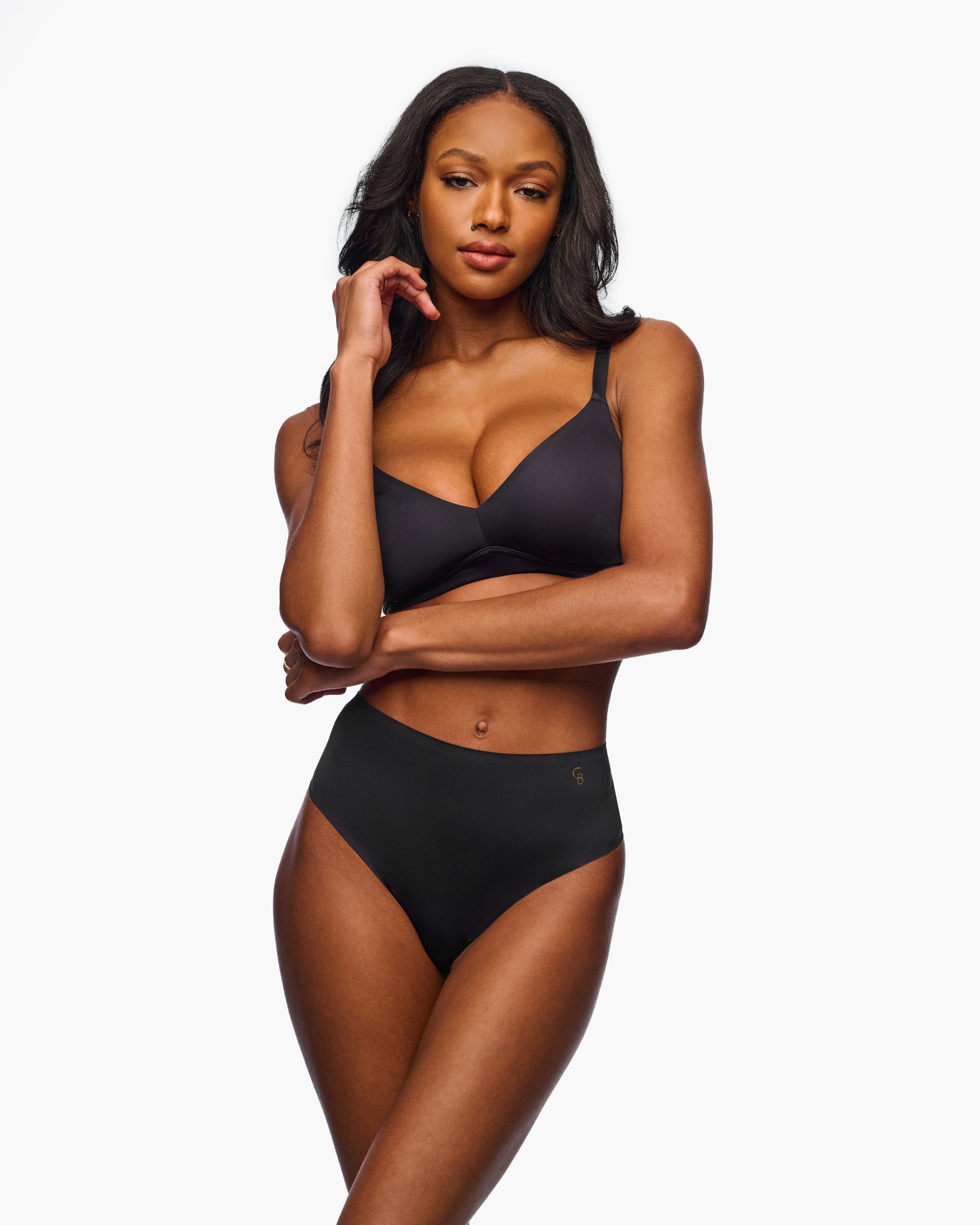 Negro Braguitas Tipo Bikini - Lisciante Bikini De Tiro Alto