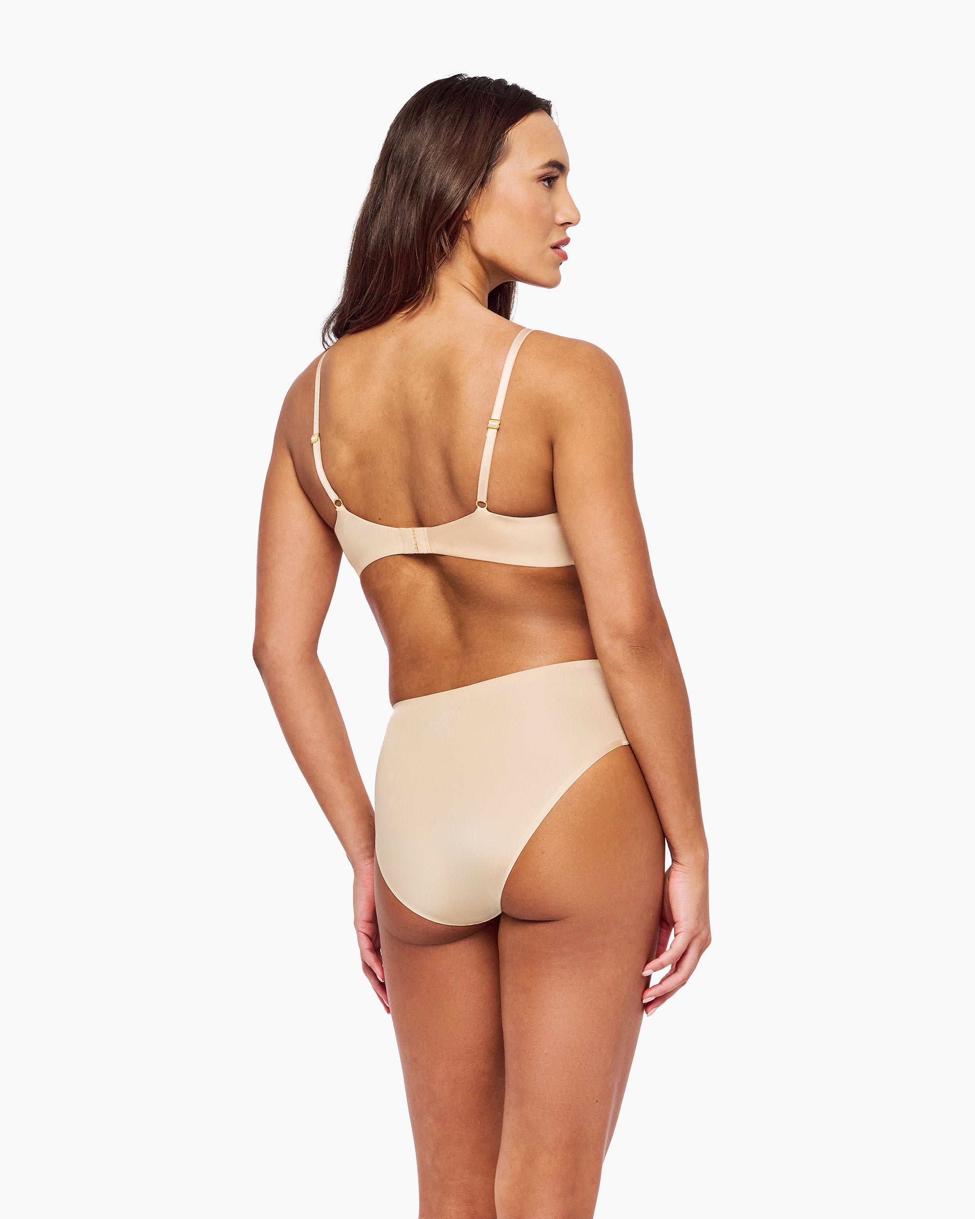 Beige Slip - Lisciante Bikini Mit Hoher Taille