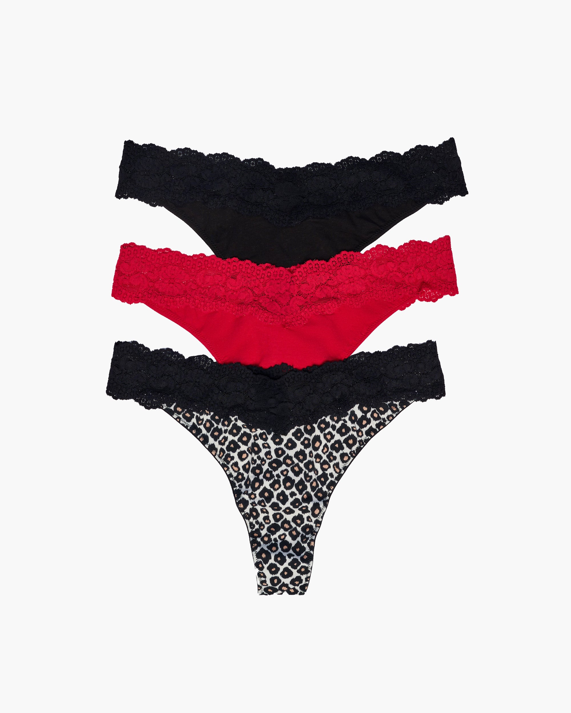 Multi Thong - Cosabella Amore Love Love Plus Size Thong 3 Pack