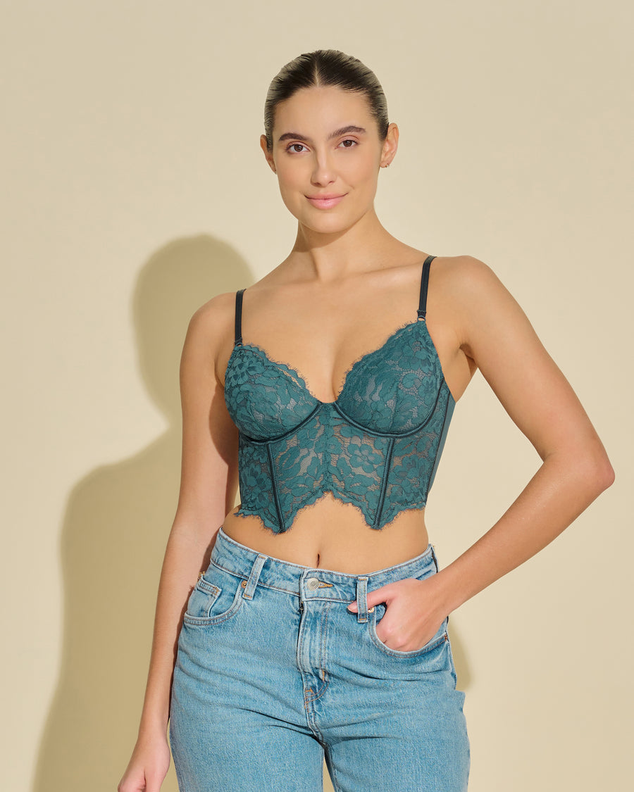 Verde Sujetadores - Magnolia Sujetador Con Aros Tipo Bustier