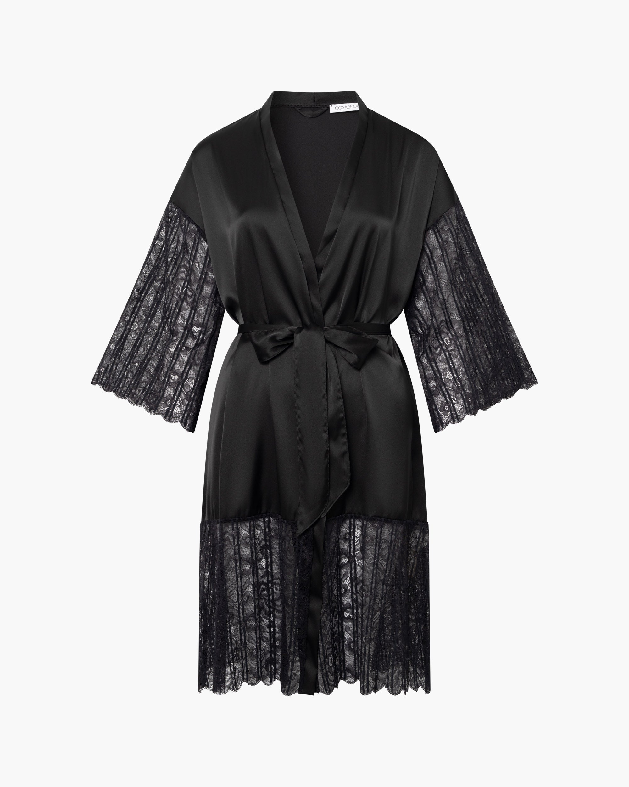 Noir Robe De Chambre - Misteriosa Peignoir