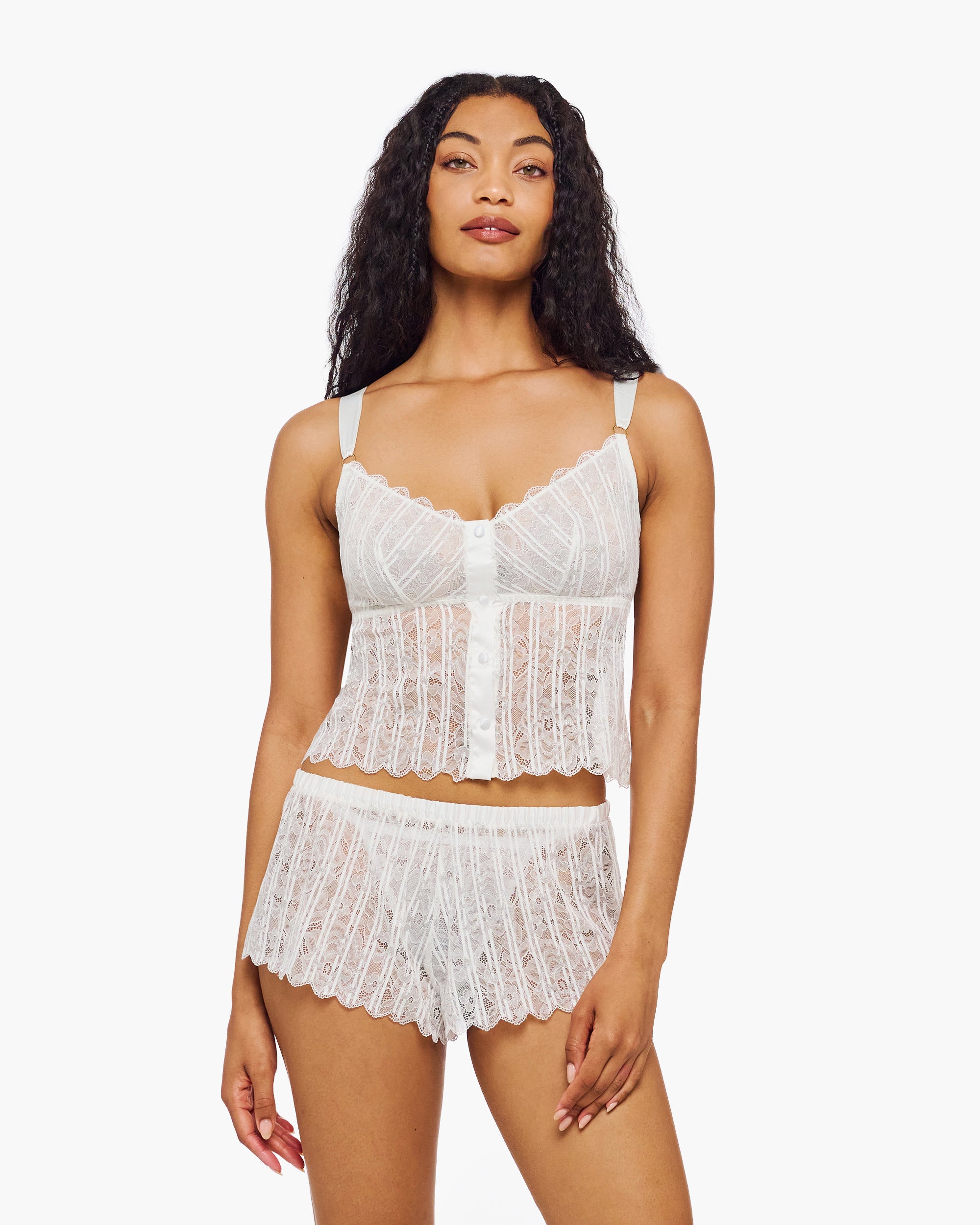Weiß Set - Misteriosa Camisole- Und Boxer-Set