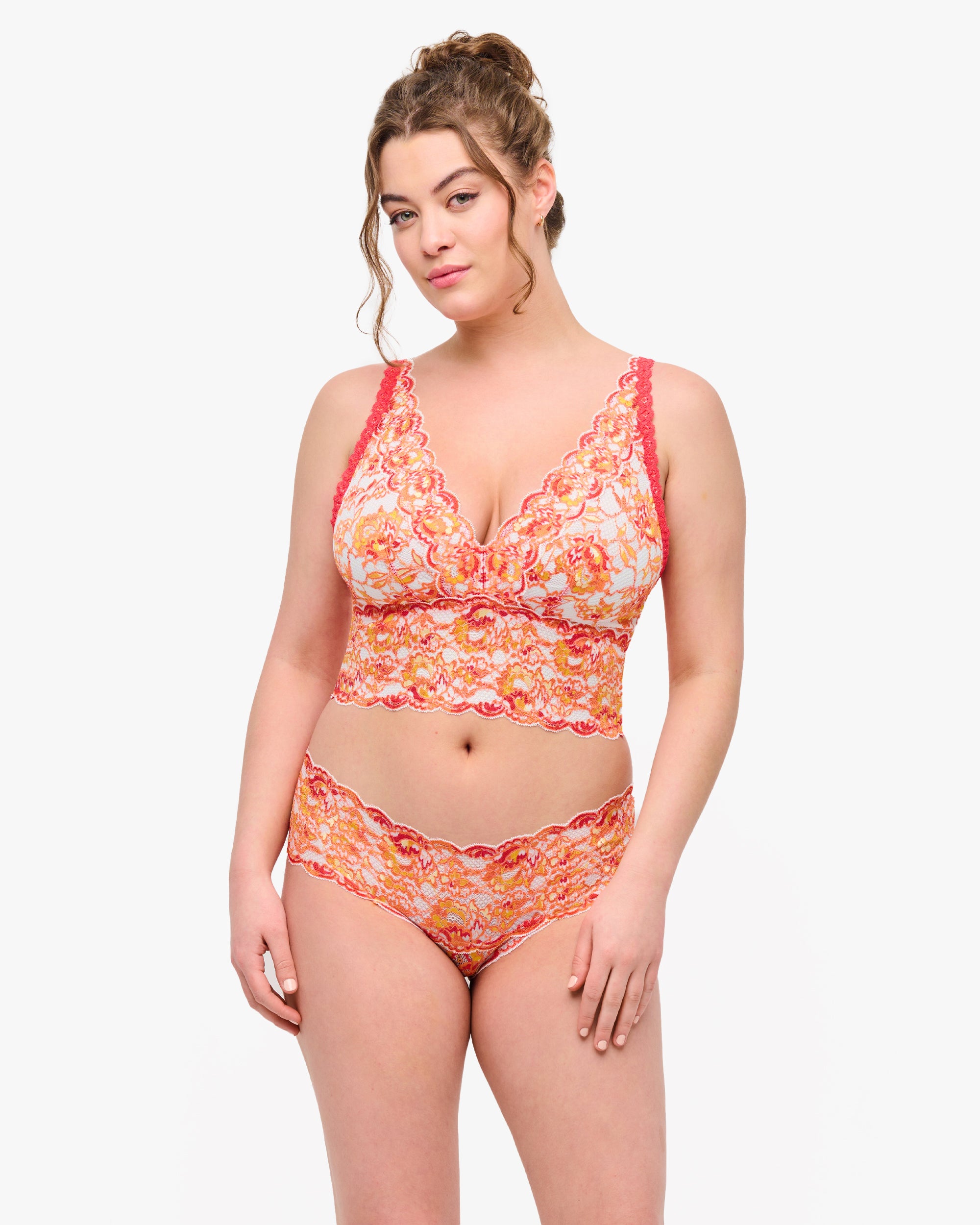 Orange Bralette - Never  Say Never Ombre Curvy-Plungie-Longline-Bralette