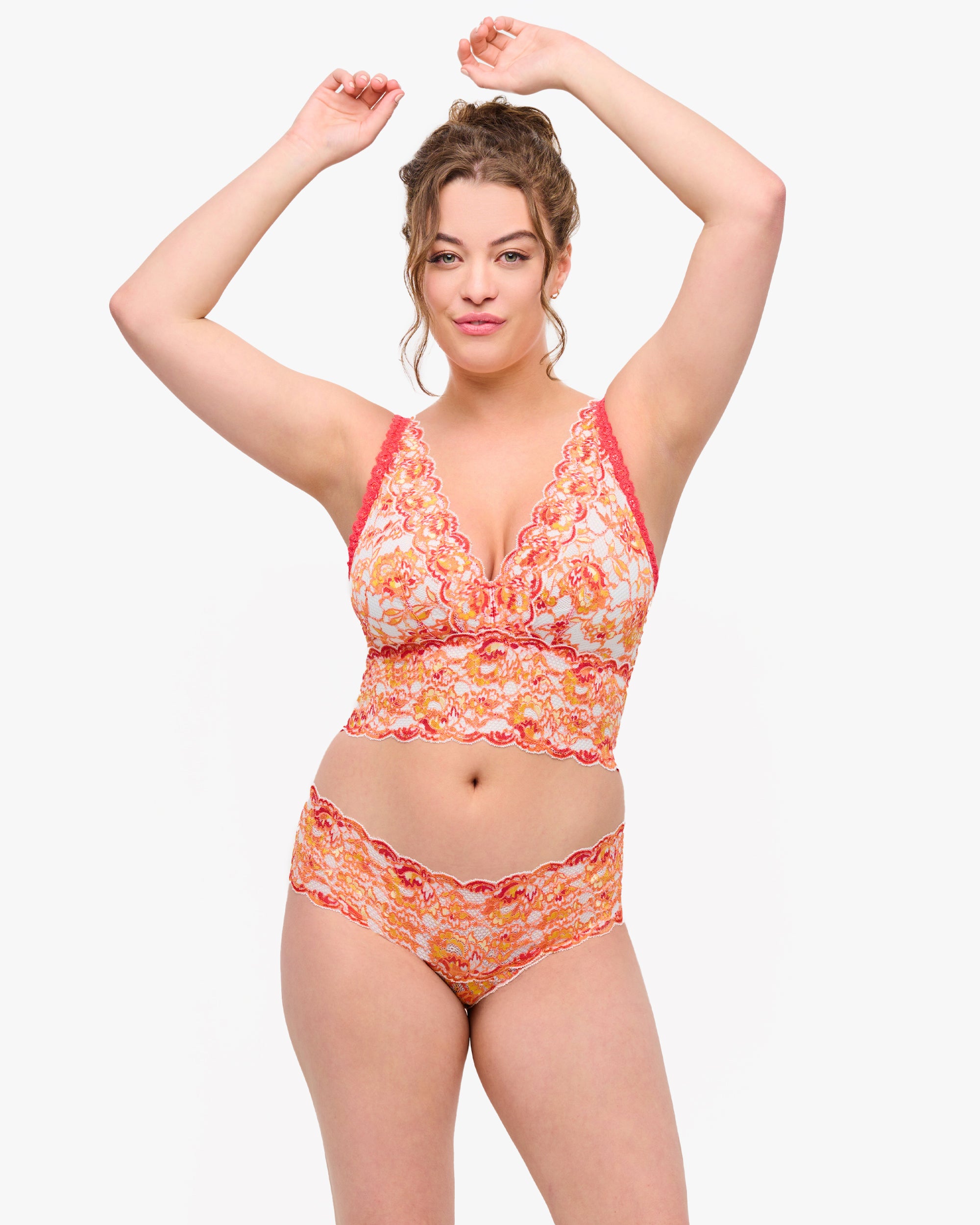 Orange Bralette - Never  Say Never Ombre Curvy Plungie Longline Bralette